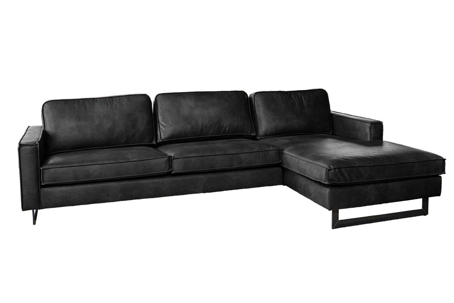 KAWOLA Ecksofa VILNIUS, Couch L-Form mit Longchair rechts oder links Lederfaserstoff