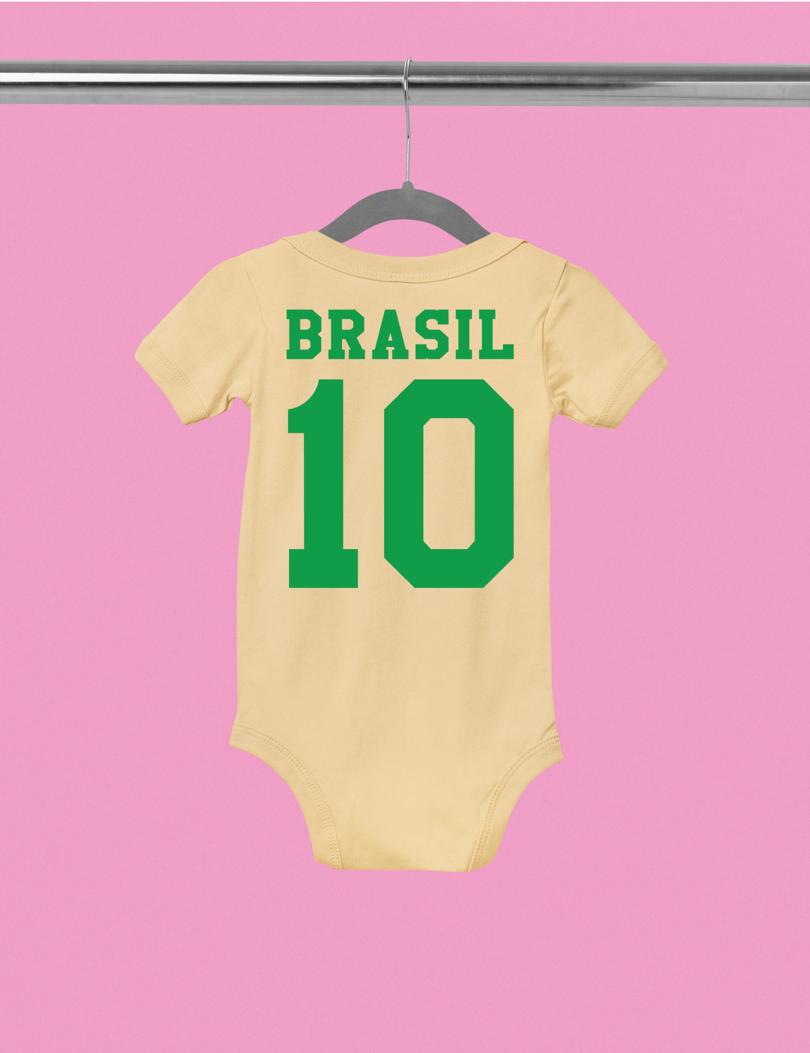 Youth Designz Kurzarmbody Brasilien Fußball Kinder Baby Body Strampler Geschenk mit modischen Aufdruck für Jungs und Mädchen