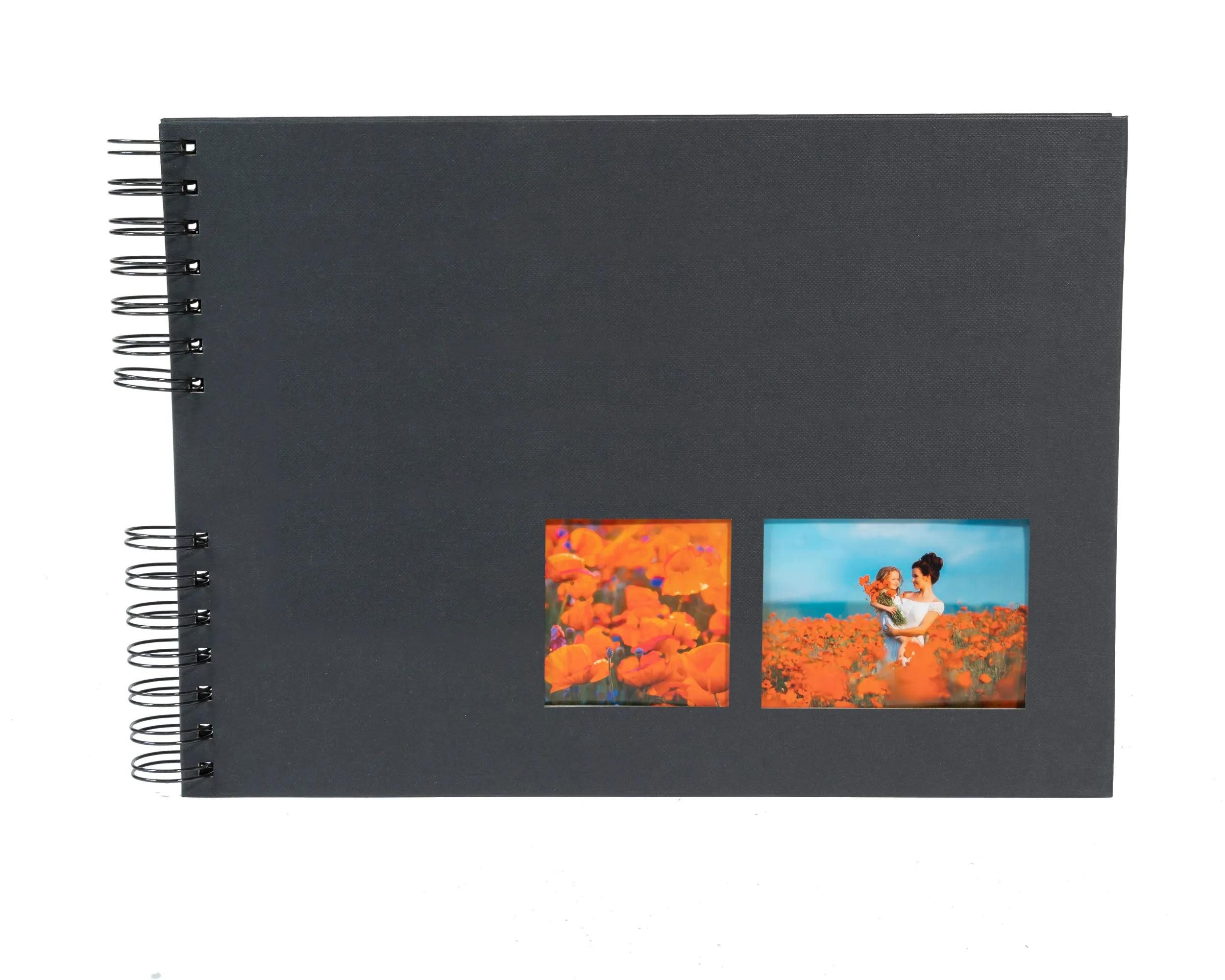 EXACOMPTA Fotoalbum Spiralfotoalbum MILANO 32x22 cm, 50 schwarze Seiten - Schwarz - 15006E, Фотоальбомы Erinnerung