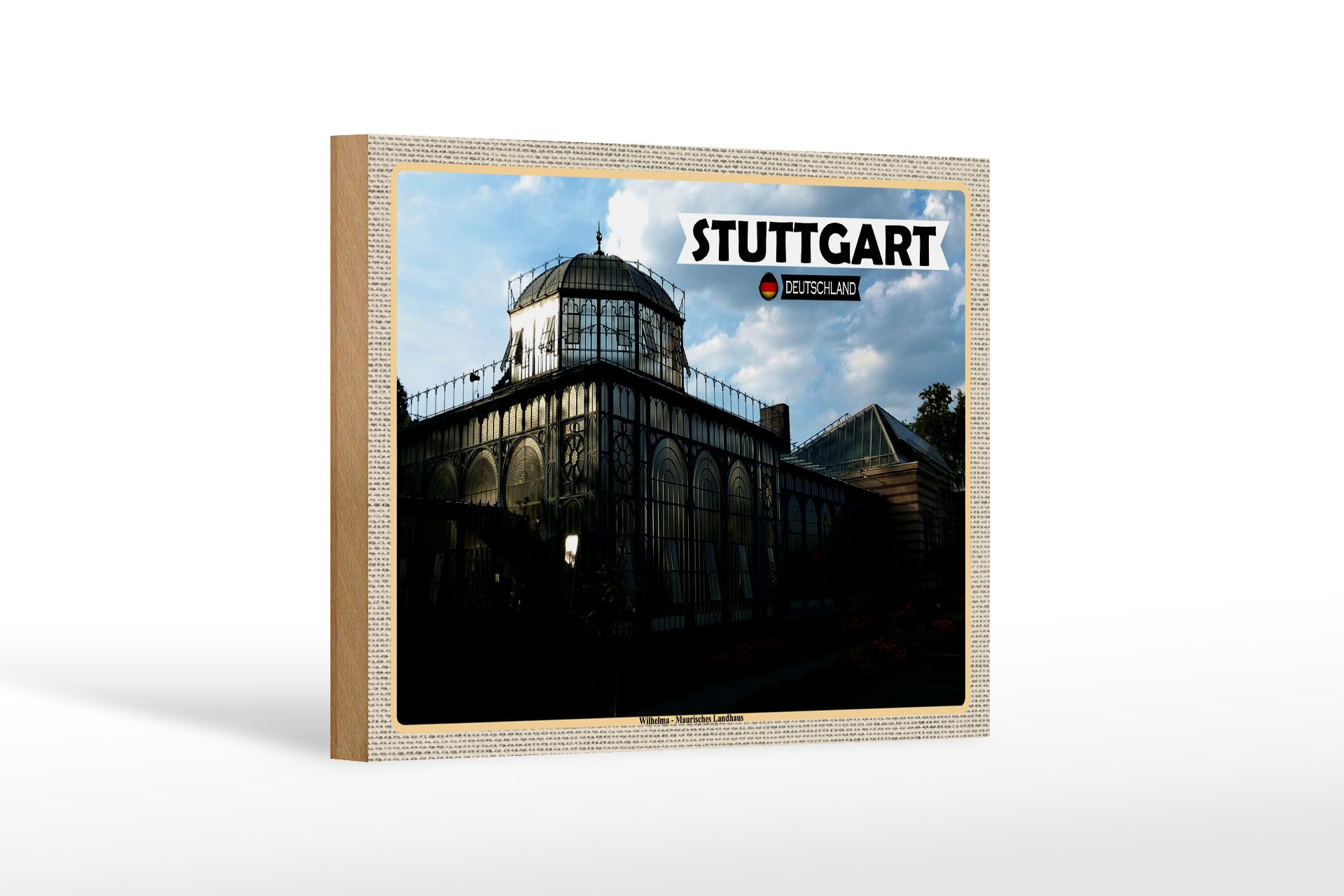 Holzbild Städte Wilhelma Maurisches Landhaus 18x12 cm