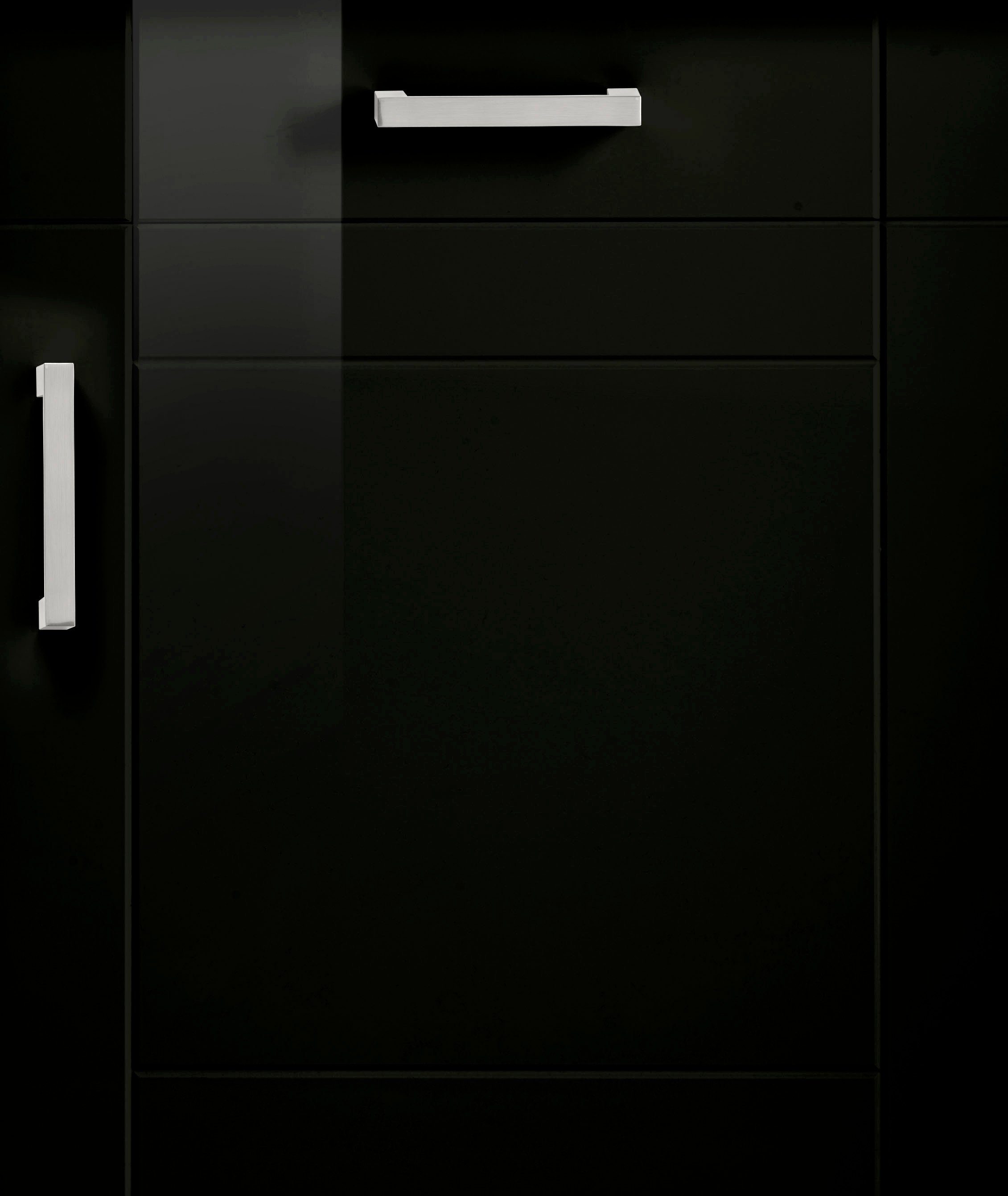 Türen 3 MÖBEL MDF 180 Fronten, schwarz 3 Schubkästen, wotaneiche | breit, cm Metallgriffe, Unterschrank Tinnum HELD