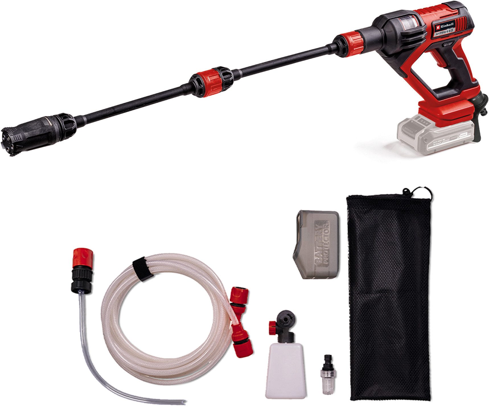 Einhell Akku-Druckreiniger HYPRESSO 18/24-1, Druck max: 24 bar, Fördermenge max: 240 l/h, Druckreinigerpistole ohne Akku und Ladegerät