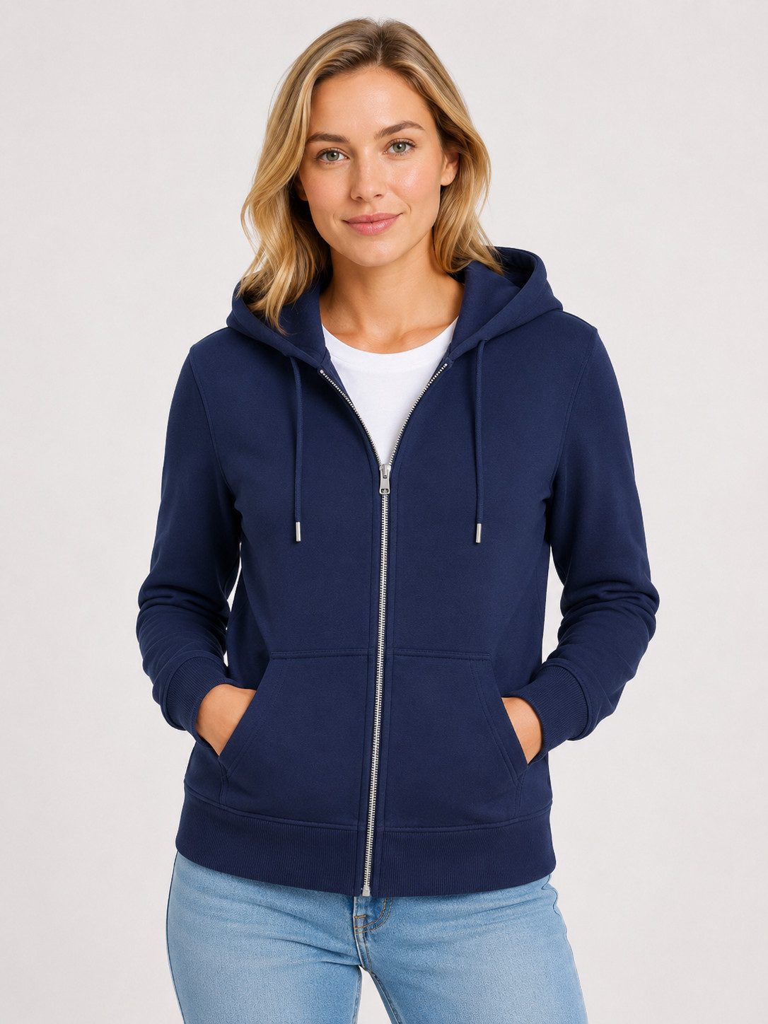 S&S Kapuzensweatjacke (Packung, 1-tlg., Damen) Sweatjacke mit Reißverschluss Kapuze und Eingrifftaschen