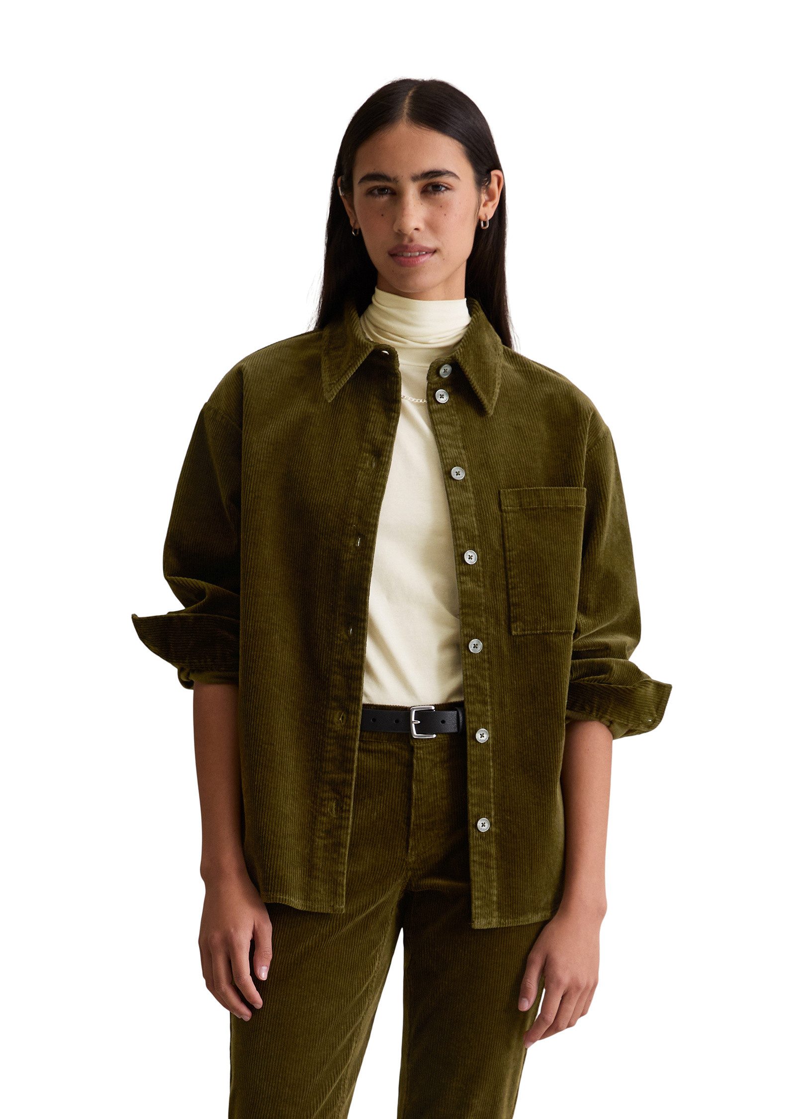 Marc O'Polo DENIM Langarmbluse aus mittelschwerem Cord-Stretch günstig online kaufen