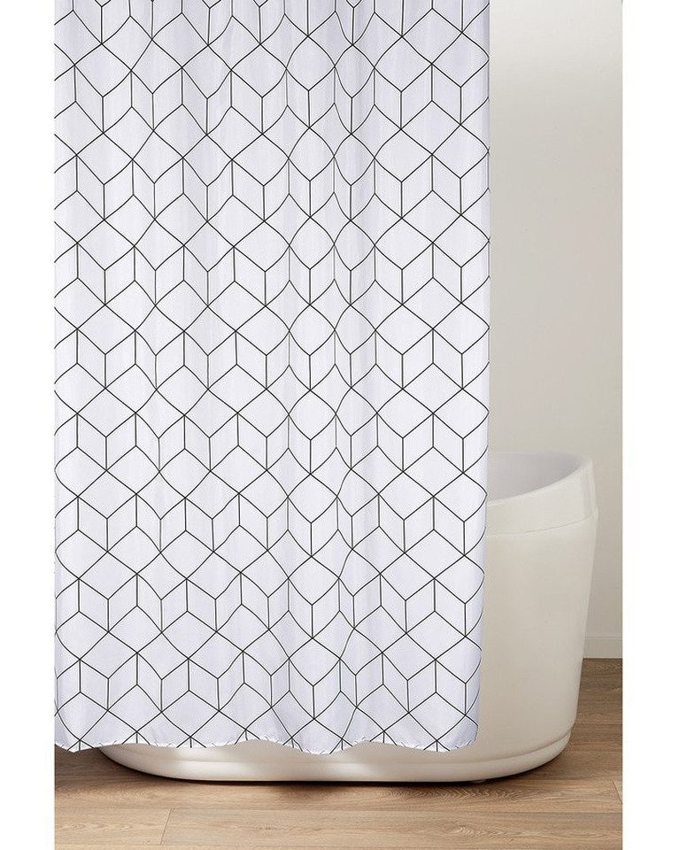 Aqualine Duschvorhang Duschvorhang 180x200cm, Polyester, Kreise Breite 180 cm, Aqualine-ZV029
