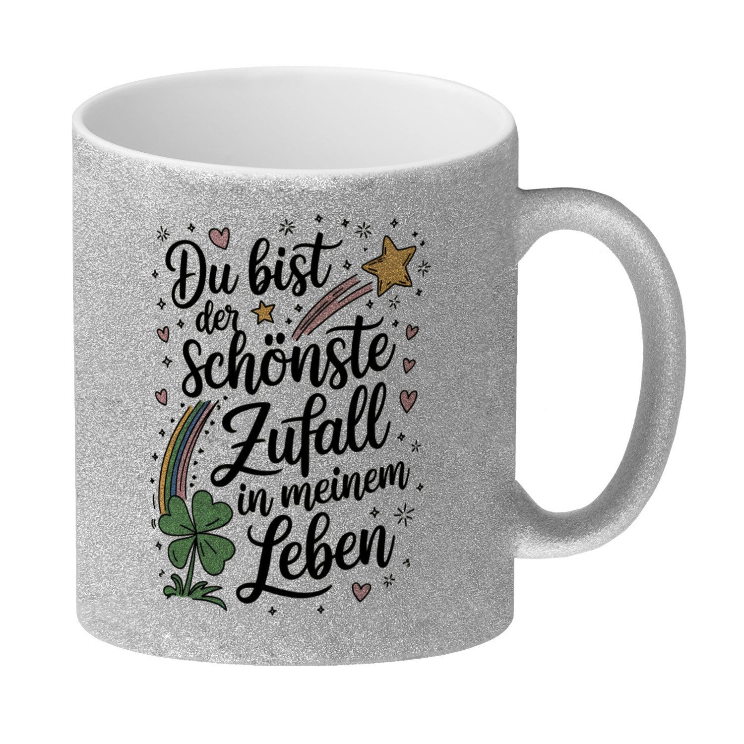 Tasse Glitzer-Kaffeebecher Schönster Zufall im Leben