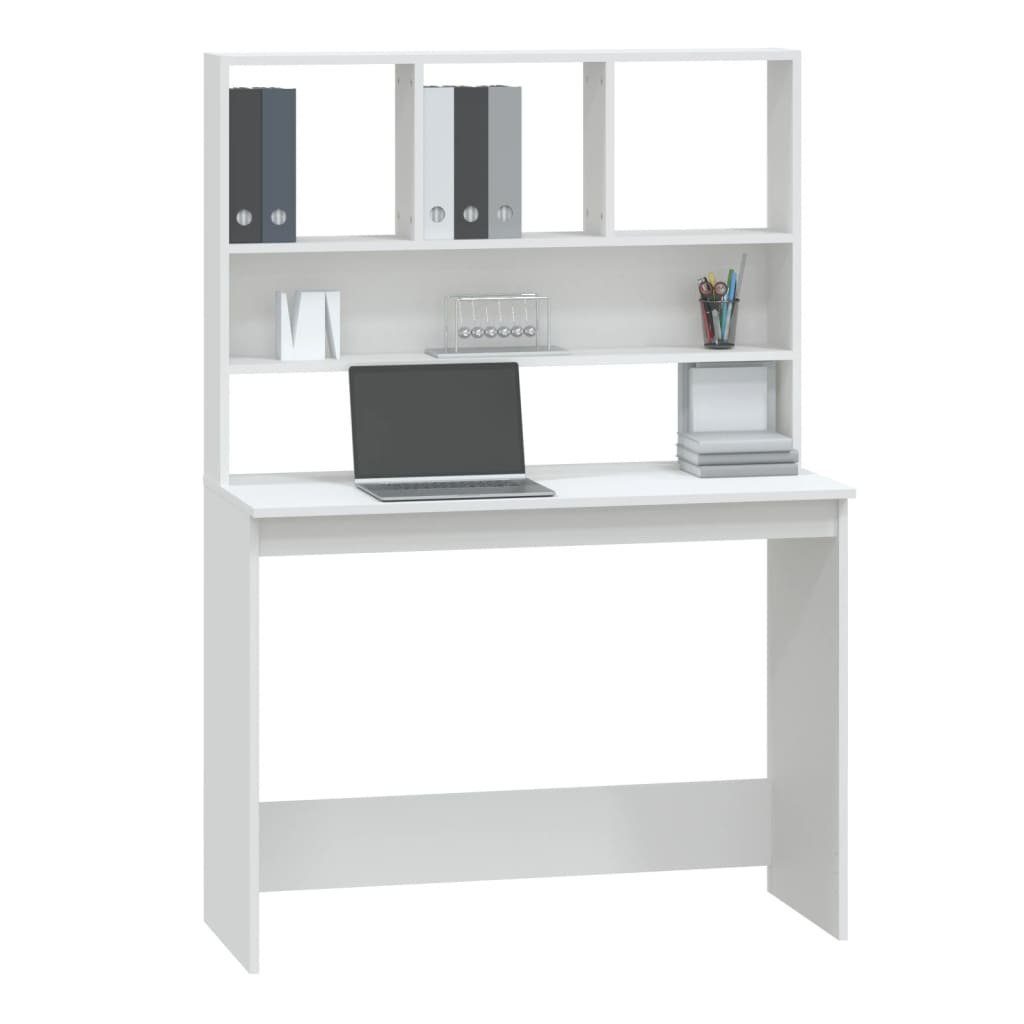 102x45x148 Weiß Schreibtisch Regal mit Holzwerkstoff cm furnicato