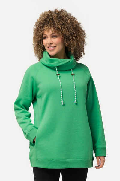 Ulla Popken Sweatshirt Sweatshirt weiter Stehkragen Taschen