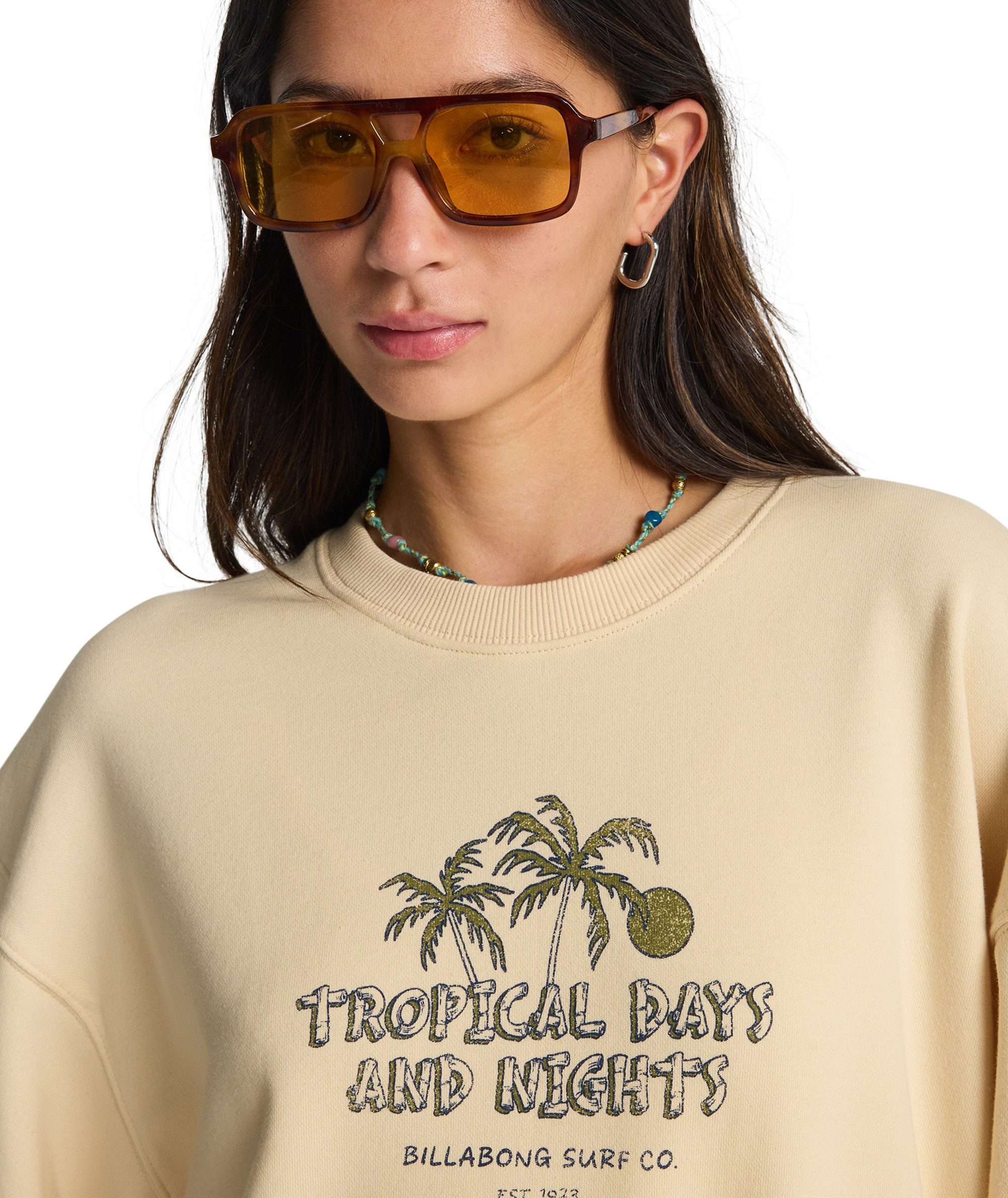 Billabong Sweatshirt ALL THE DAYS KENDALL mit Drucken vorn und hinten, in Oversize-Passform – Bild 4 von 5