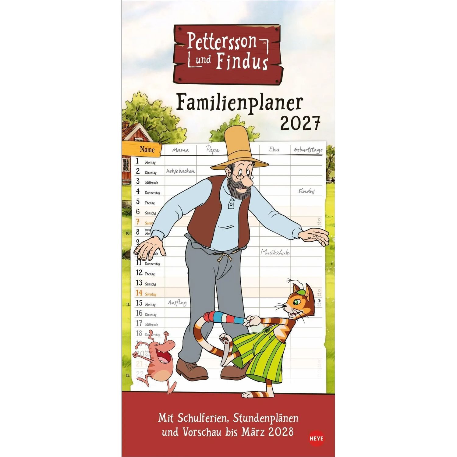 HEYE Wandkalender Pettersson und Findus Familienplaner 2027