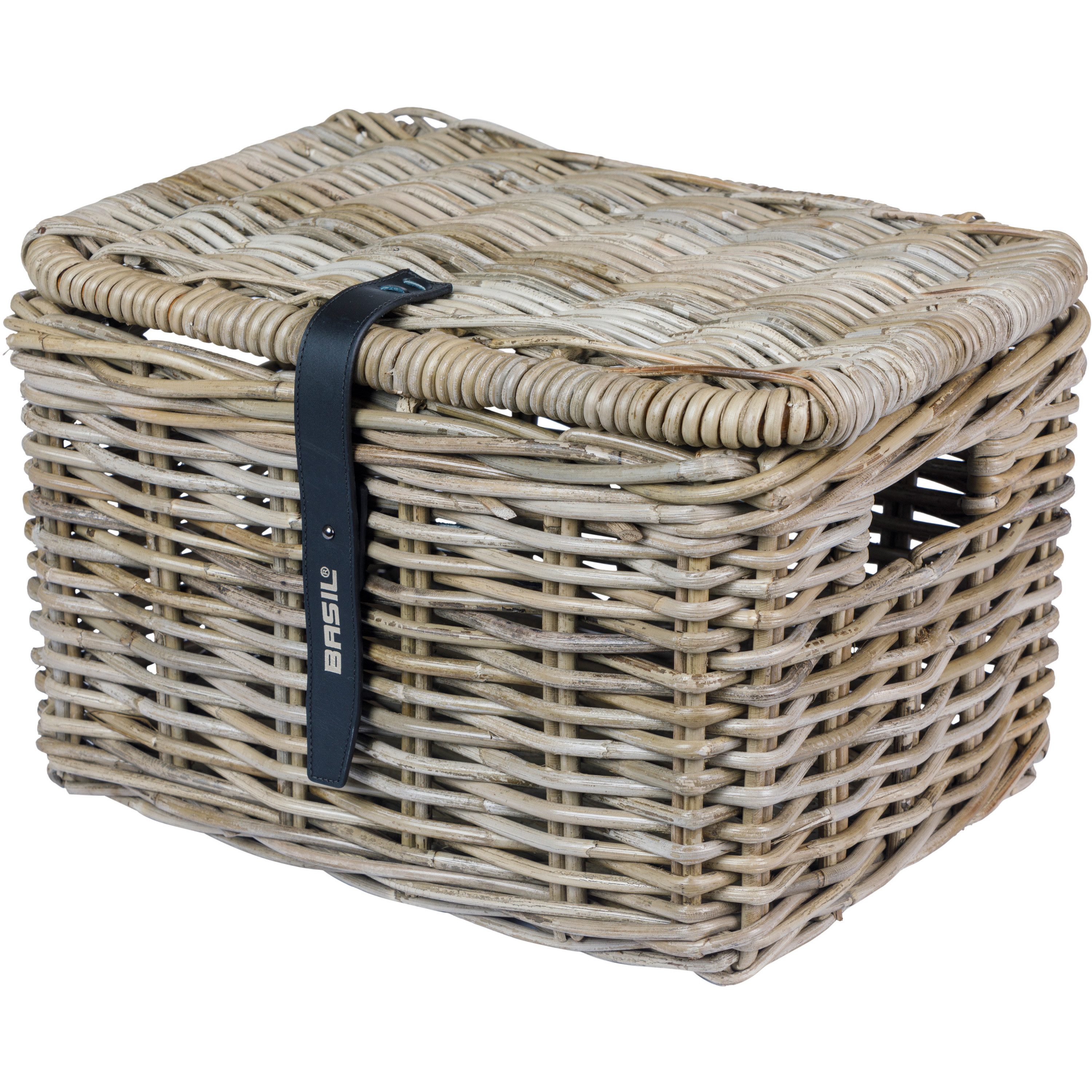 Basil Fahrradkorb Weidenkorb Dax mit Deckel Aufbewahrungskorb Dekokorb Rattankorb