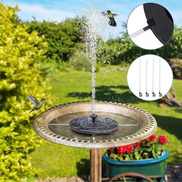 UE Stock Solarpumpe Solar Springbrunnen Teichpumpe Gartenteich mit 5 Effekte Solar, Vielseitige Wassersprüh-Effekte