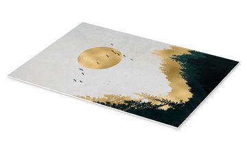 Posterlounge Forex-Bild Mia Nissen, Mond in Gold, Illustration