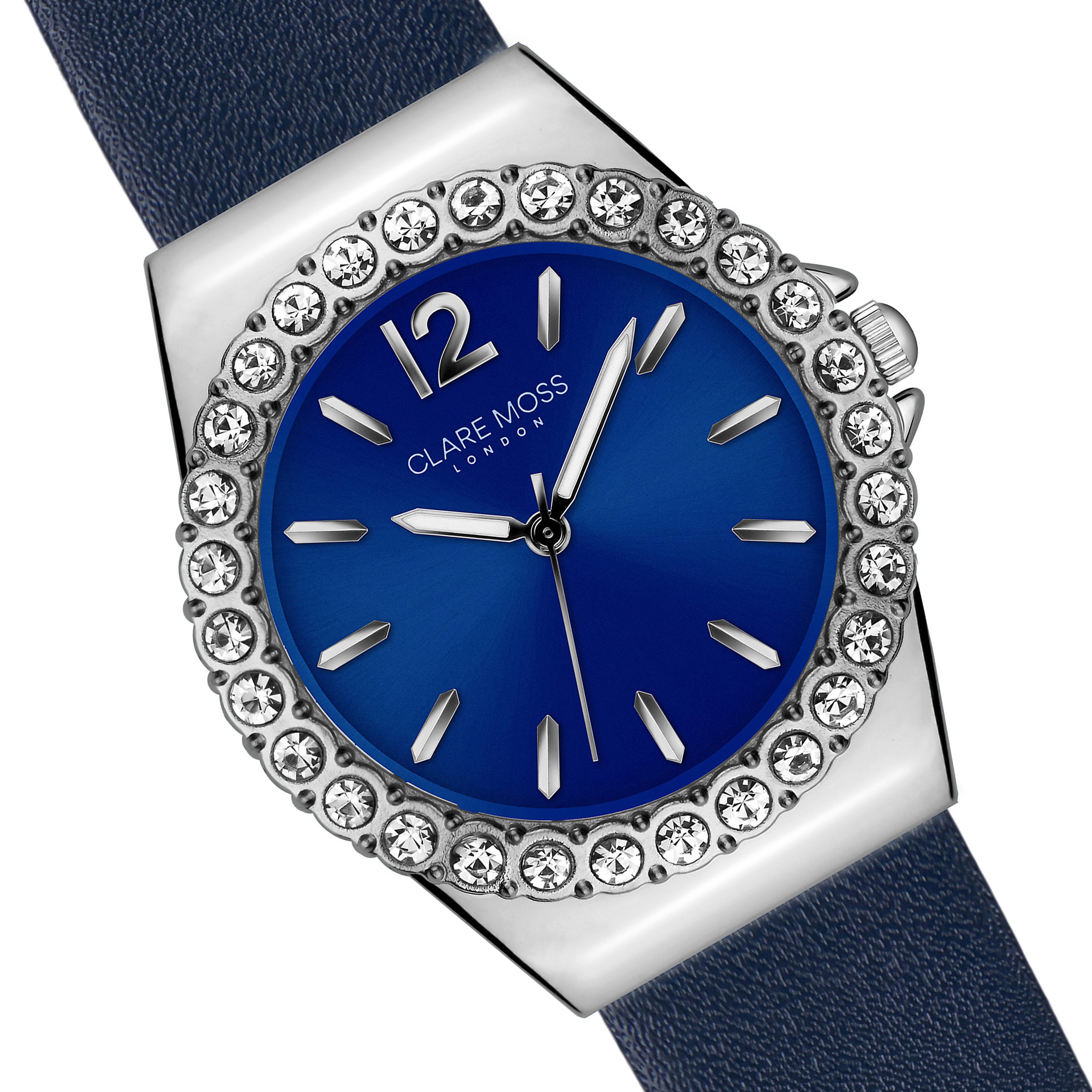 CLARE MOSS Quarzuhr CMA5-S128S Opera Blue Padded and stitched smooth
