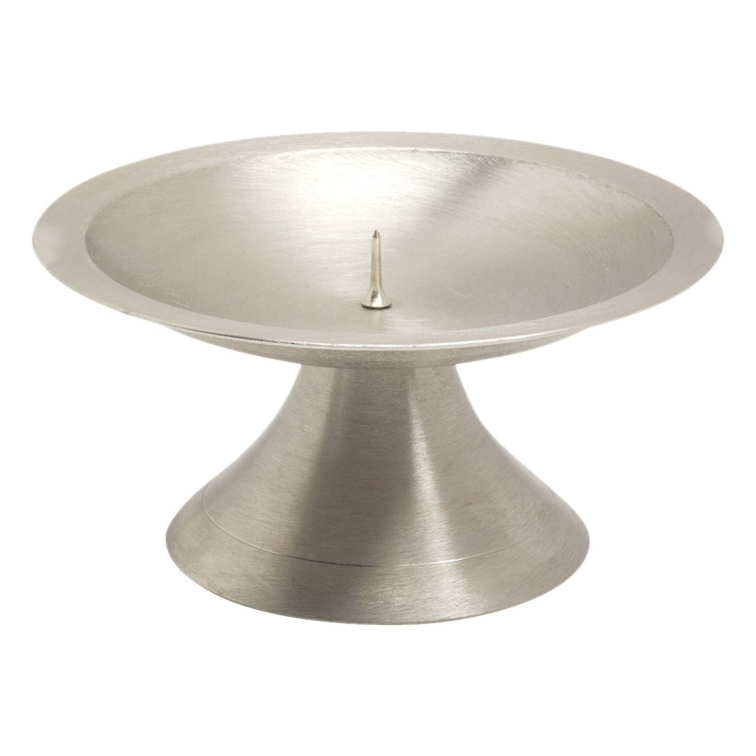 NKlaus Tischkerzenhalter Scheibenleuchter Ø11cm Messing Silber Kerzenleucht, Kerzenleuchter,Scheibenleuchter