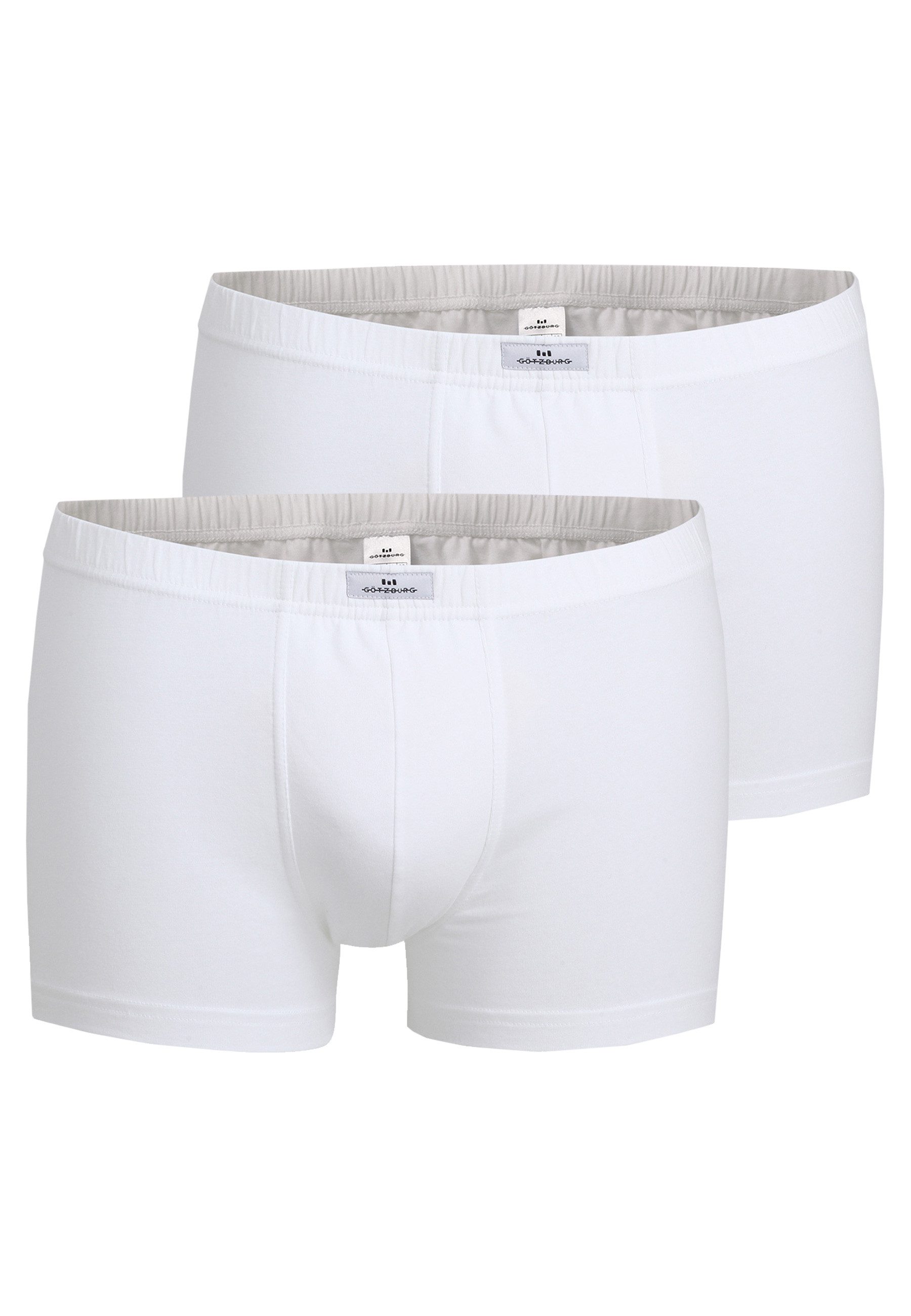 GÖTZBURG Boxershorts GÖTZBURG Herren Pants weiß uni 2er Pack (2-St)