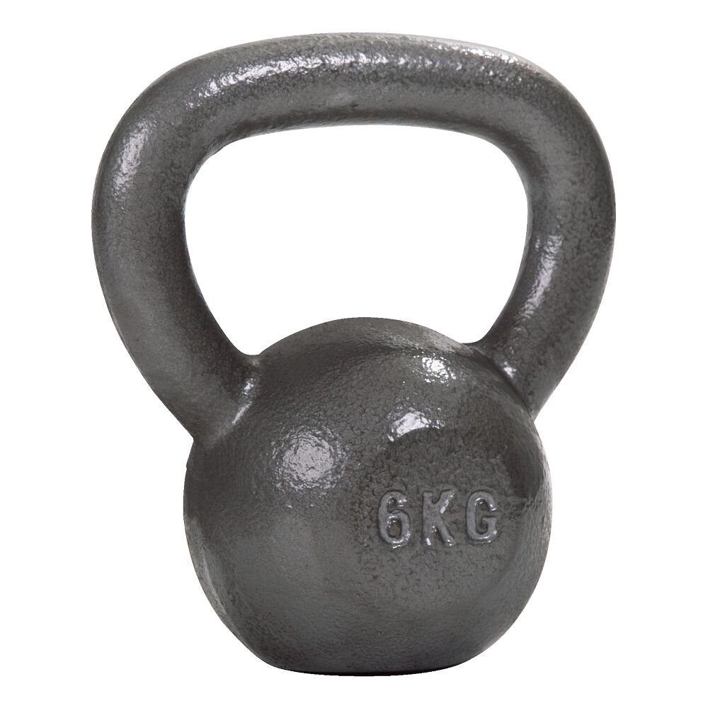 Sport-Thieme Kettlebell Kettlebell Hammerschlag, lackiert, Grau, Besonders handliche, rutschfeste Griffe 6 kg