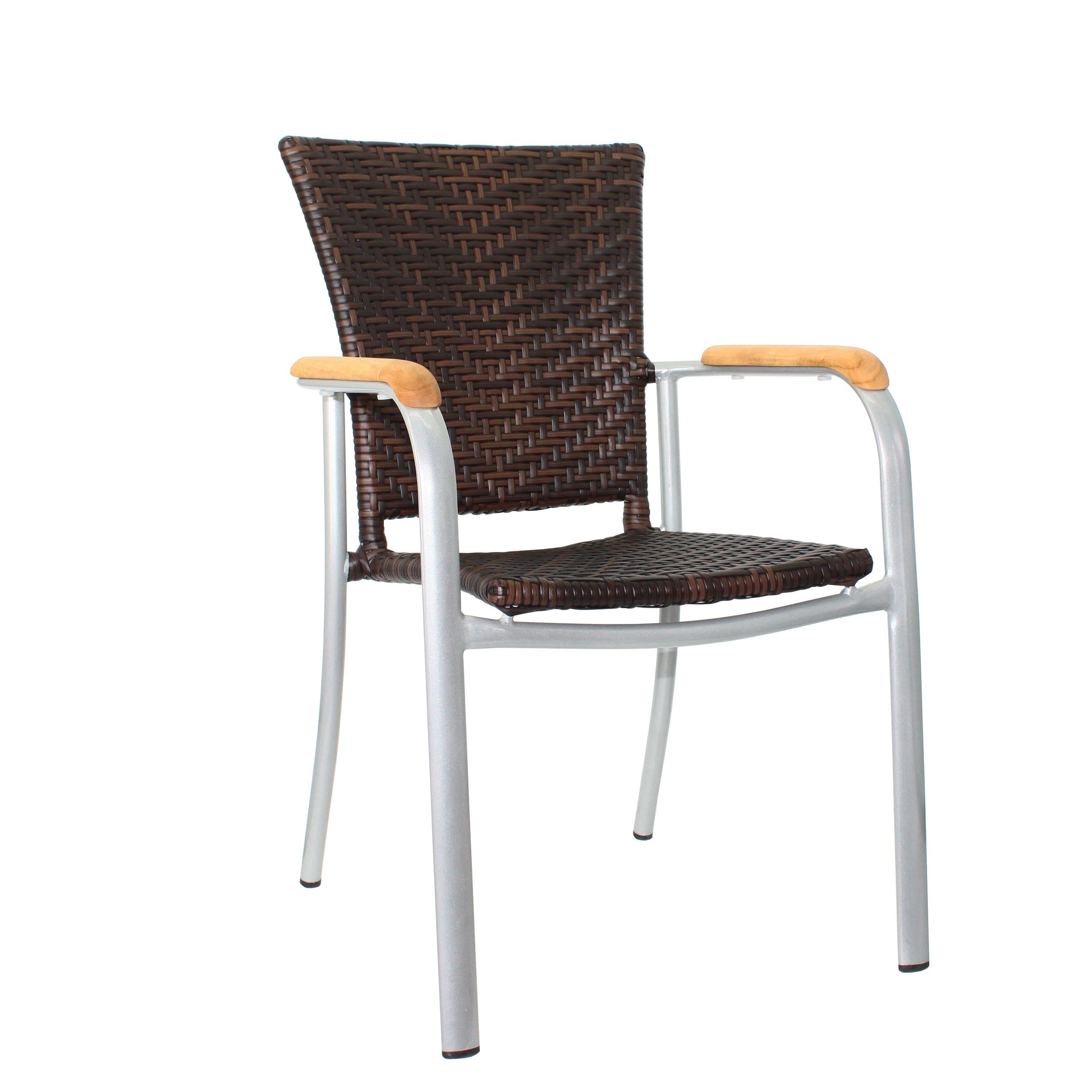 Gartenstuhl Terrassenstuhl Outdoor-Stuhl Bistrostuhl mit Armlehnen NELLI
