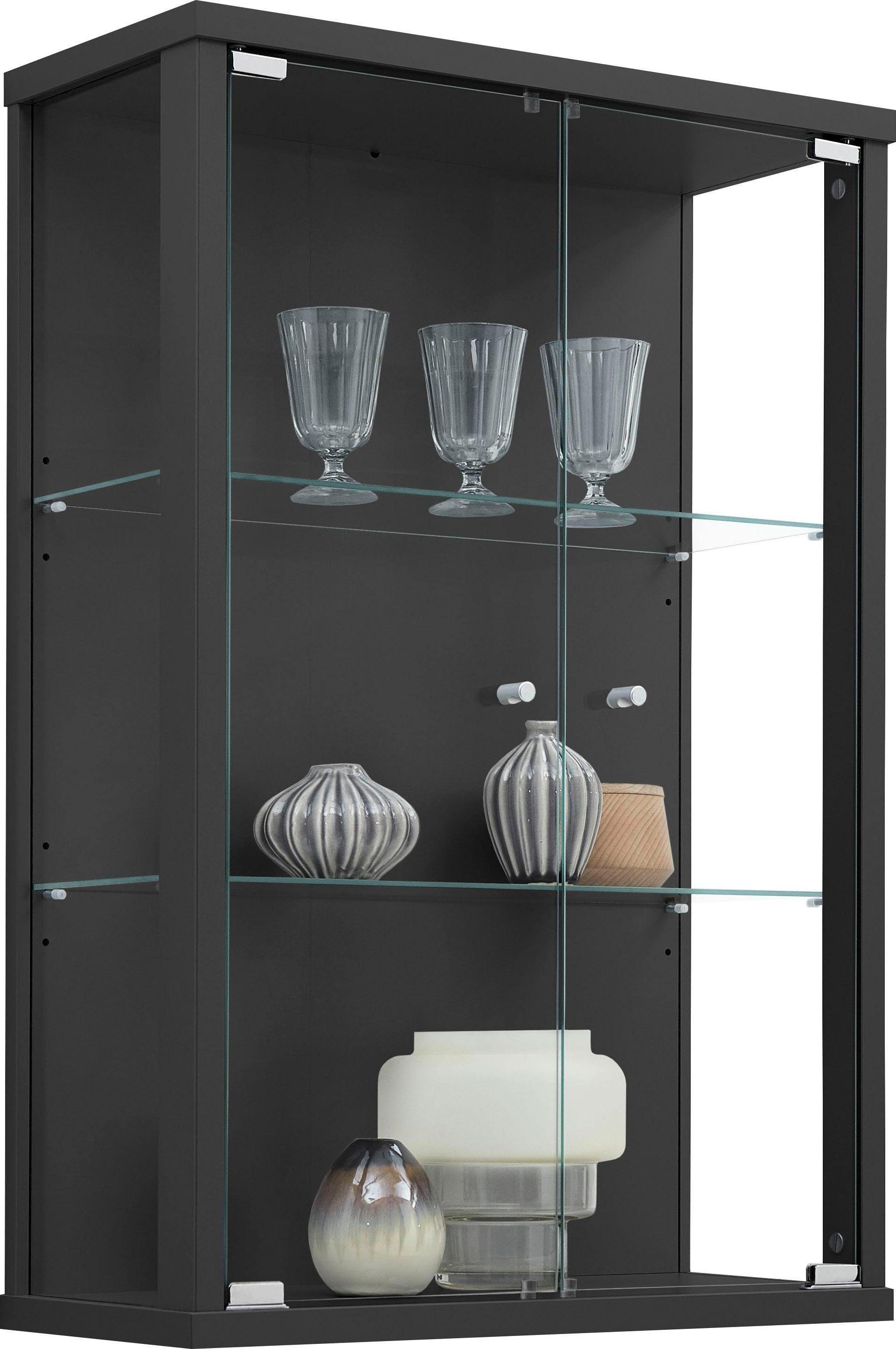 fif möbel Vitrine OPTIMA mit einer Höhe von 82 cm Schwarz