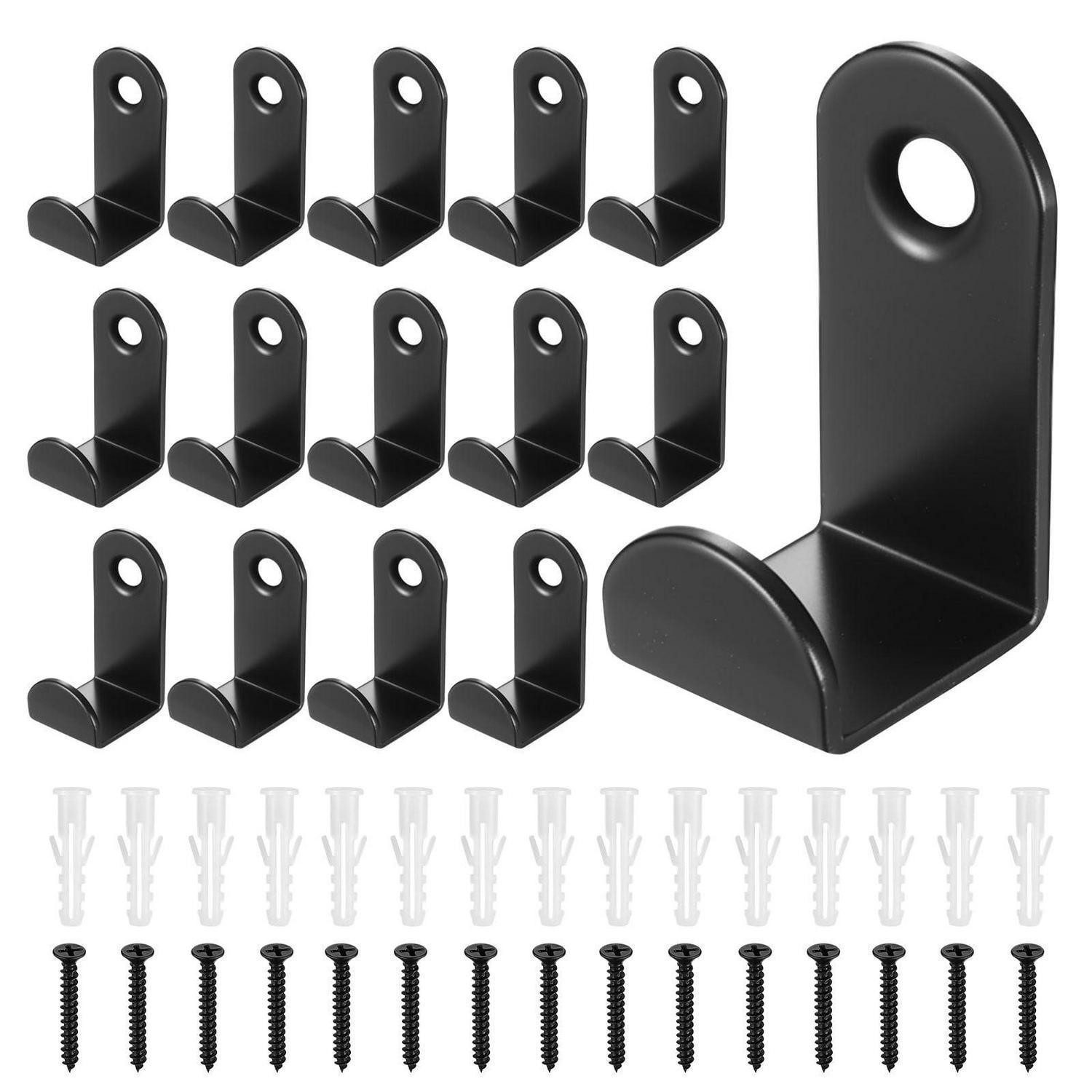 LuxusKollektion Wandhaken Garderobenhaken Schwarz 15 Stück L-Form, (15-St)