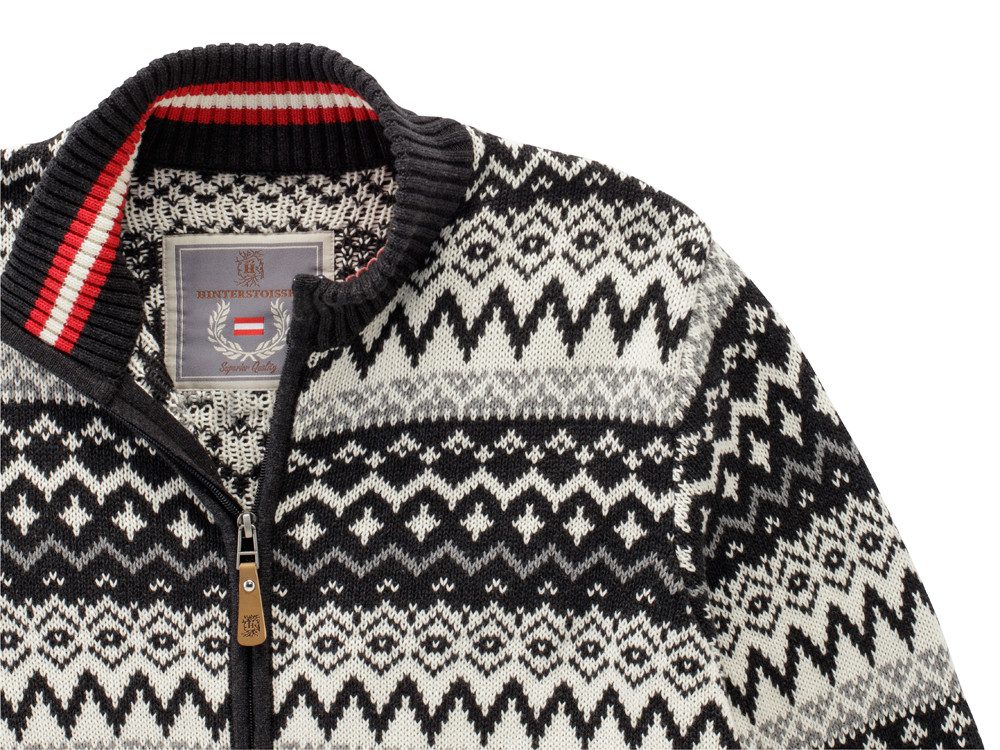 Hinterstoisser Strickjacke Mit charakteristischem Norweger-Muster