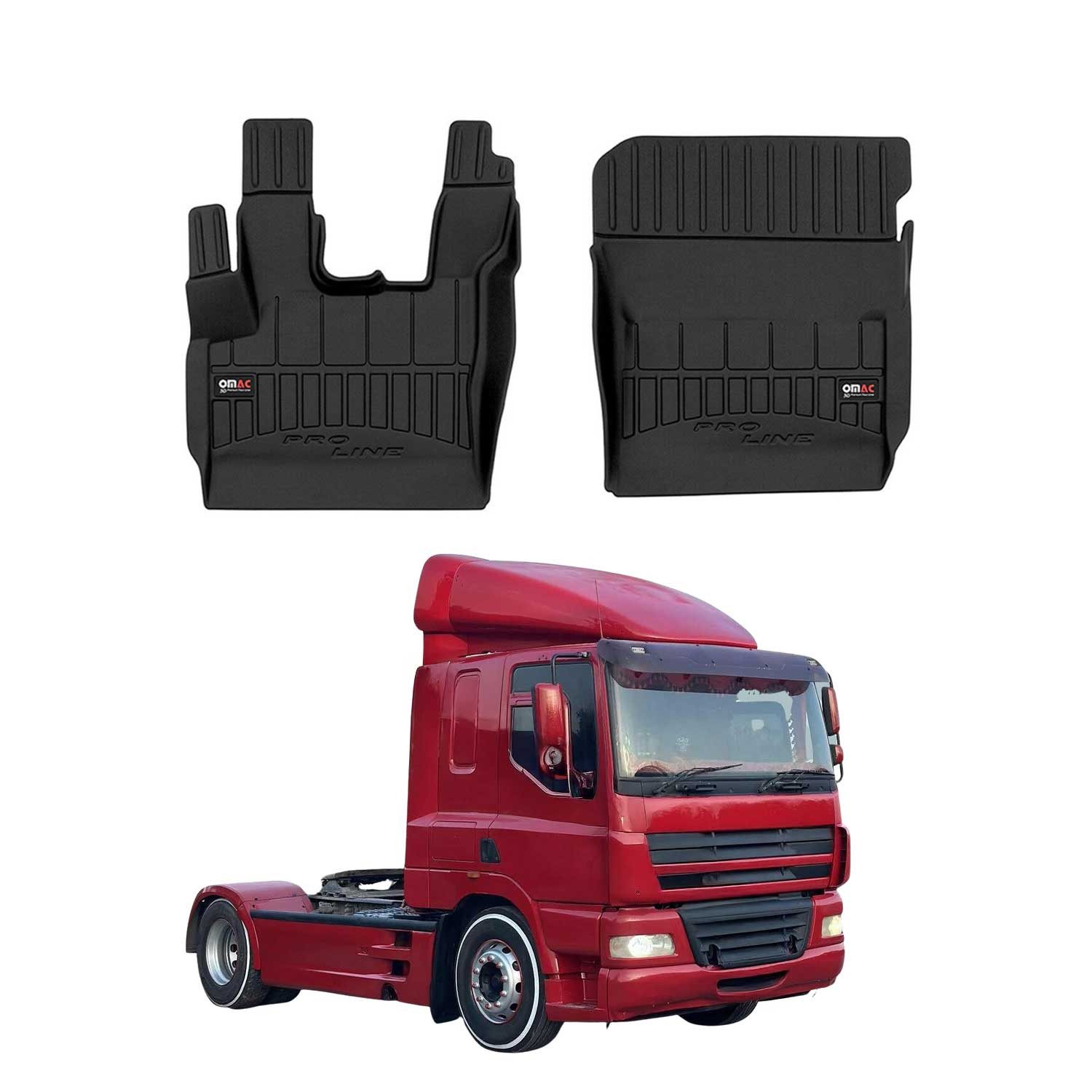 OMAC Auto-Fußmatten für DAF CF 2002-2025 Schwarz TPE Automatten (2 St), für DAF CF 2002-2025 DAF CF 2002-2025, Antirutsch,Wasserfest,Einfache Installation