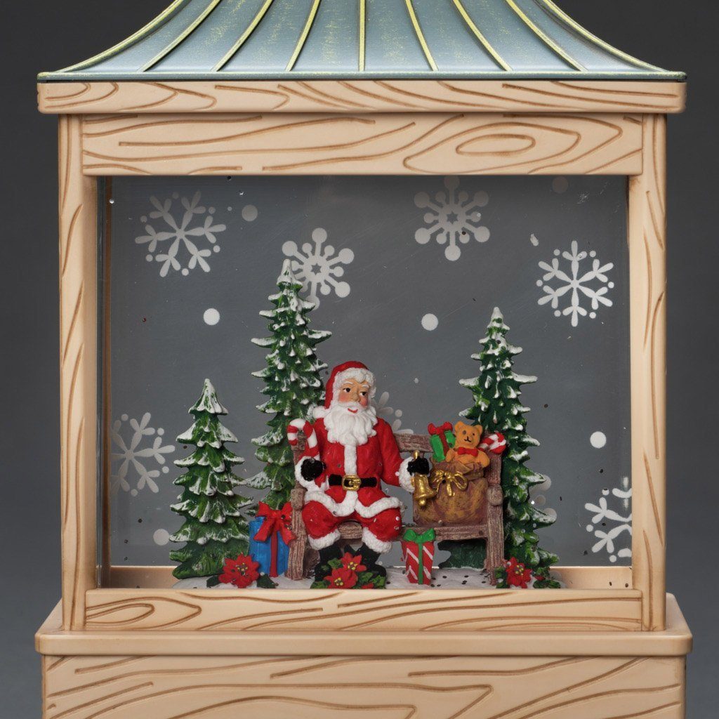 KONSTSMIDE LED Laterne Wasserlaterne Santa wassergefüllt, 1 und LED fest weiße Timer, 5h Diode warm integriert, naturfarben, Baum, Warmweiß, Weihnachtsdeko