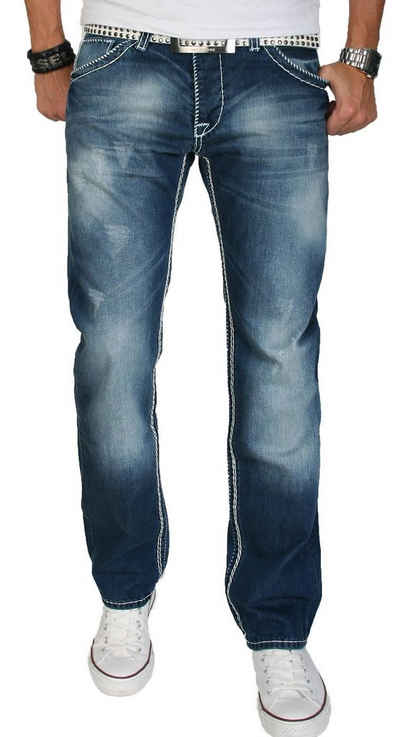 Alessandro Salvarini Straight-Jeans »ASRigio« mit auffälligen dicken Nähten