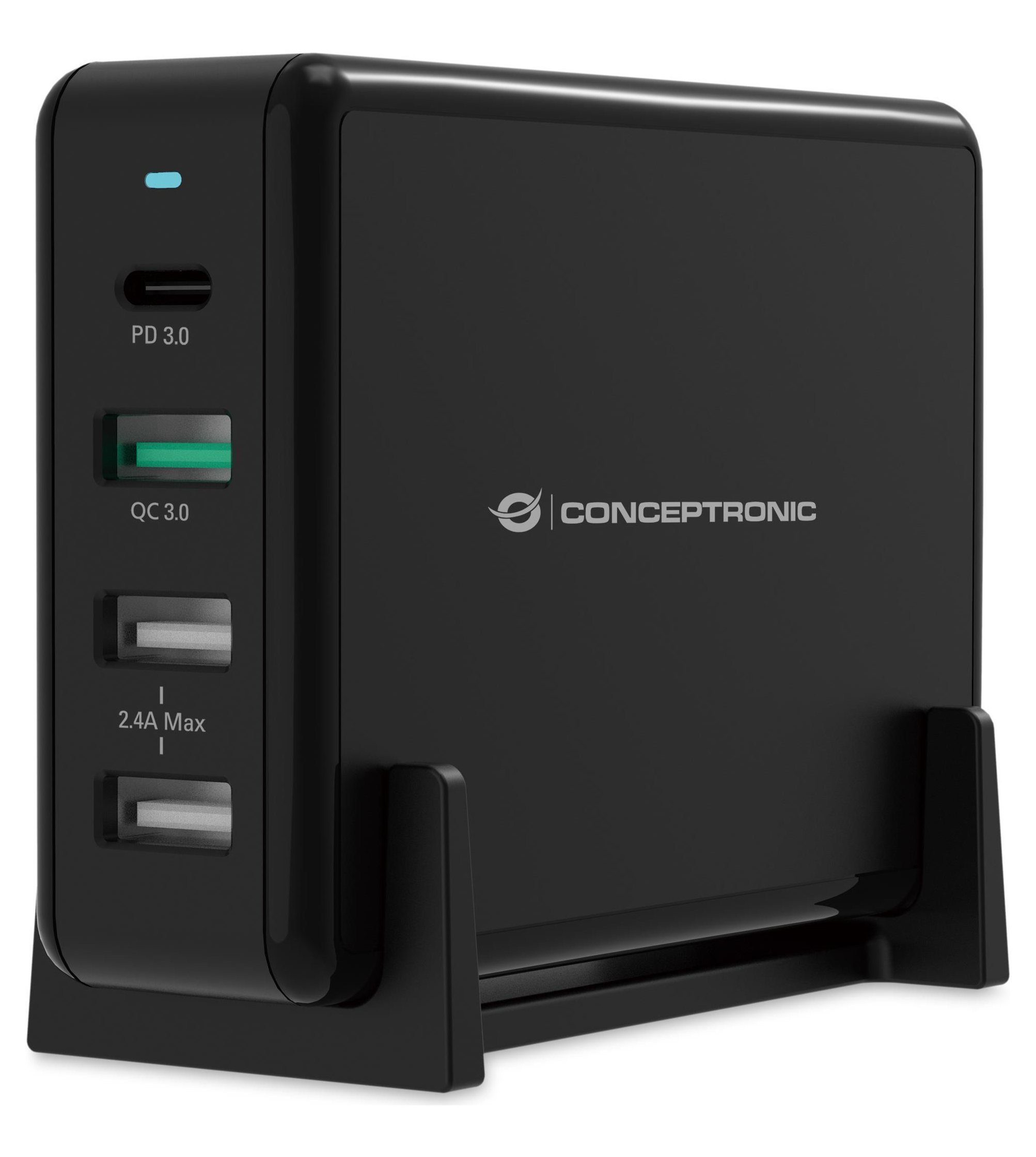 Conceptronic CONCEPTRONIC Ladegerät 4Port 65W,1xUSB-C/3xUSB-A PD Desktop Universal-Ladegerät