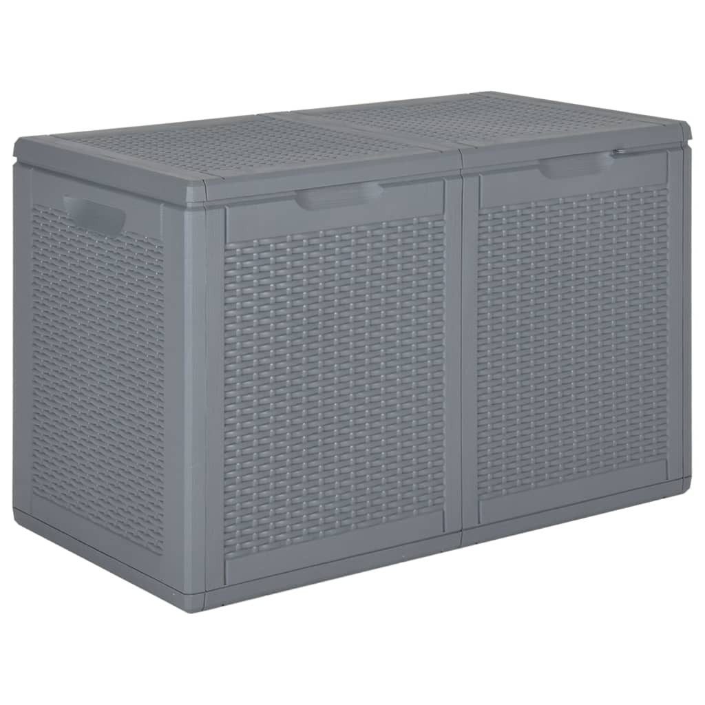 Thumbnail - vidaXL Gartenbox, Gartenaufbewahrungsbox Grau PP Rattan 180 L