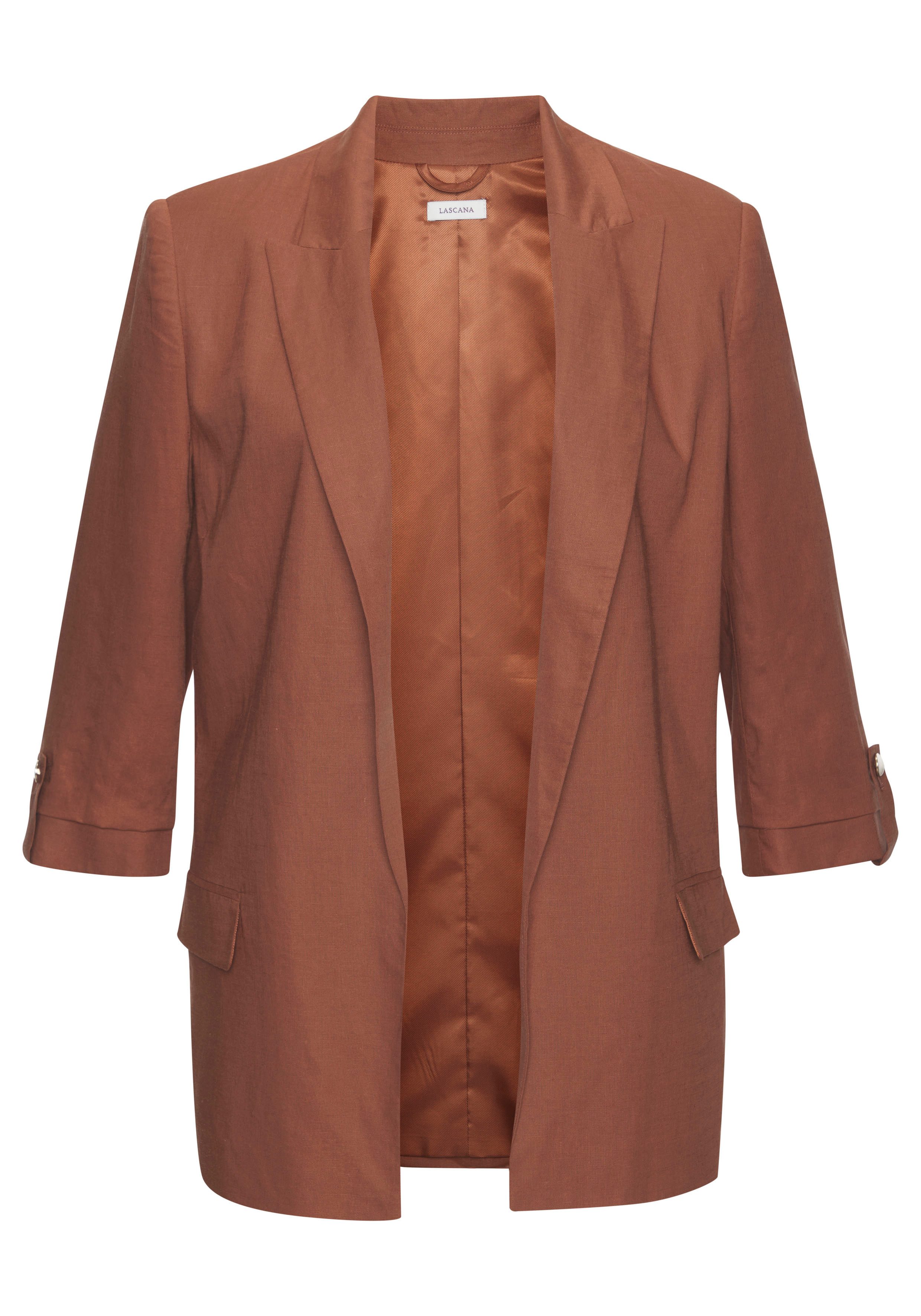 LASCANA Longblazer mit gerafften Ärmeln günstig online kaufen