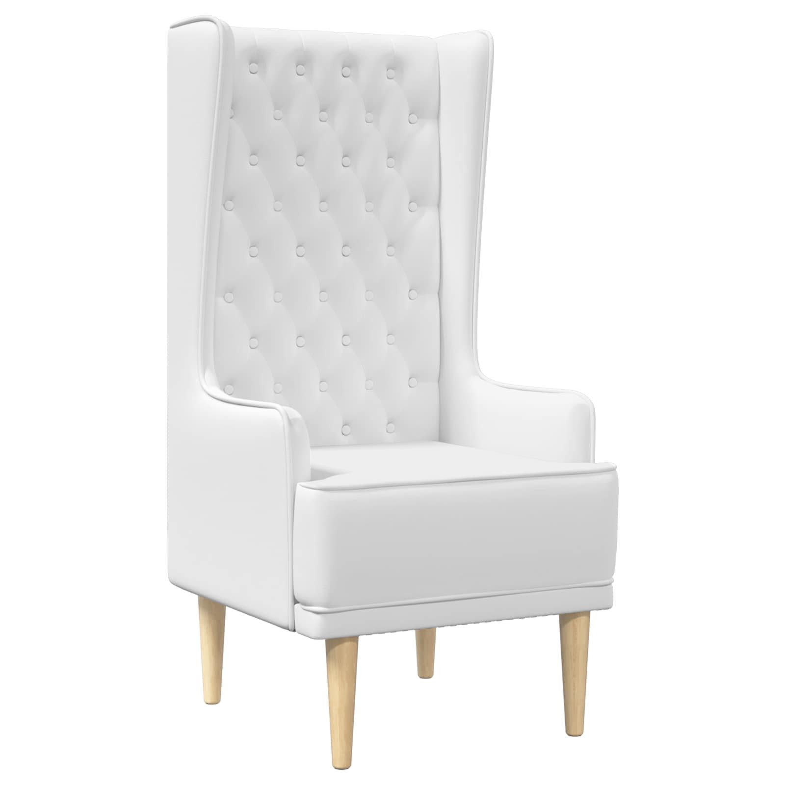 vidaXL Sessel Hochlehner Weiß Stoff (1-St)