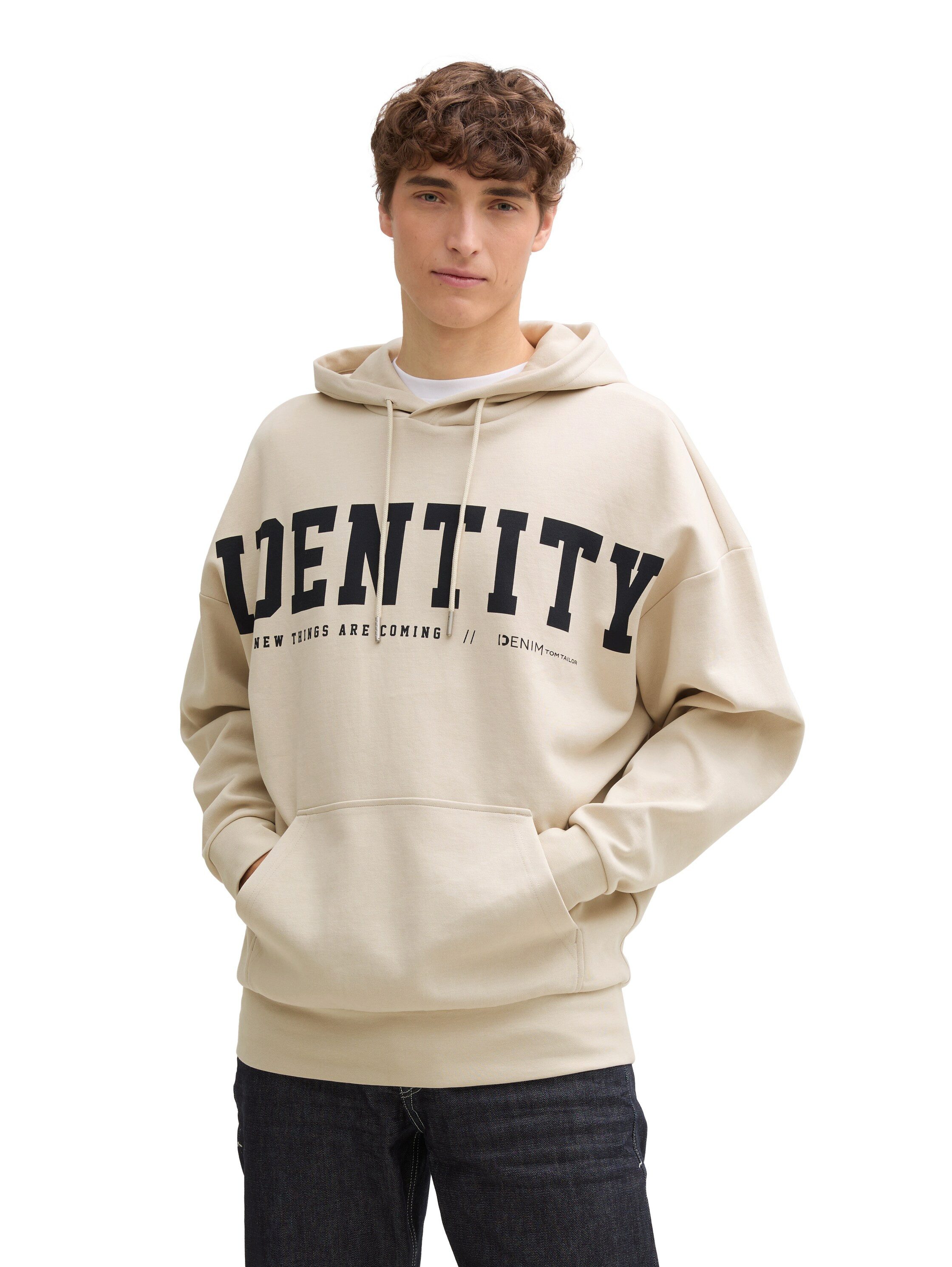 TOM TAILOR Denim Kapuzensweatshirt mit Statement-Print günstig online kaufen