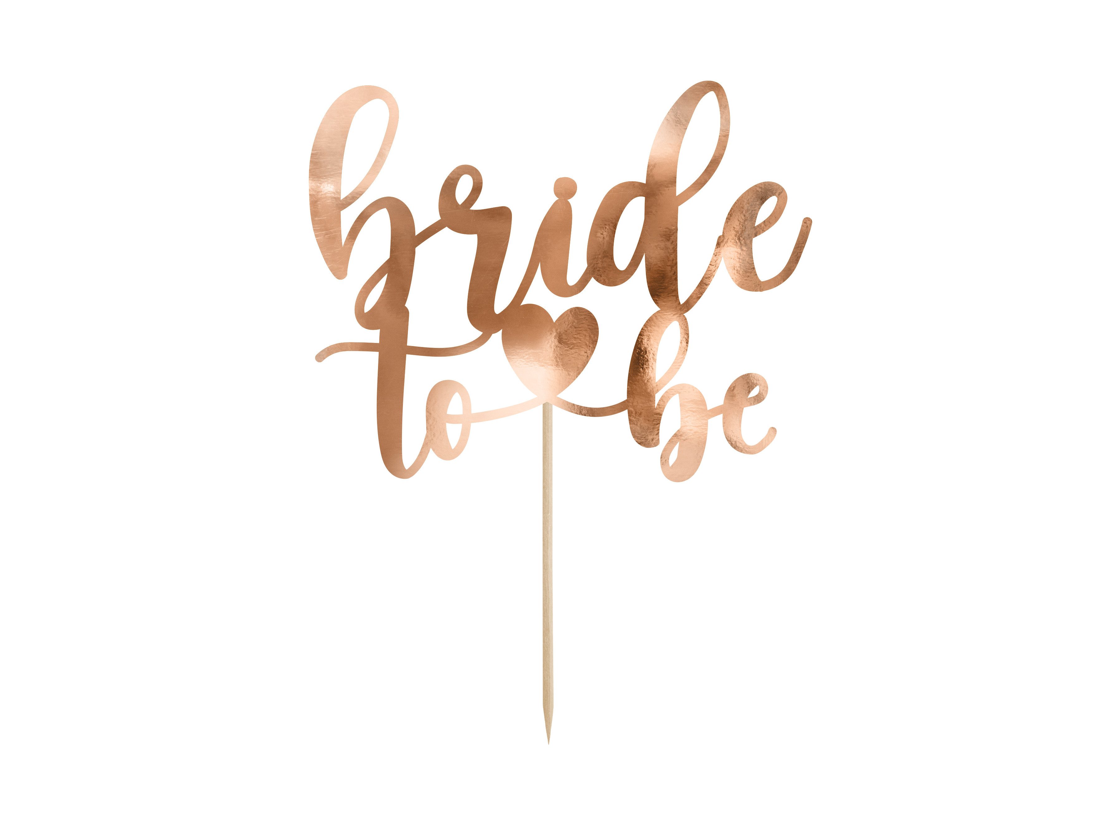 partydeco Tortenstecker Tortendeko 'Bride To Be' 17,5cm, Rosegold