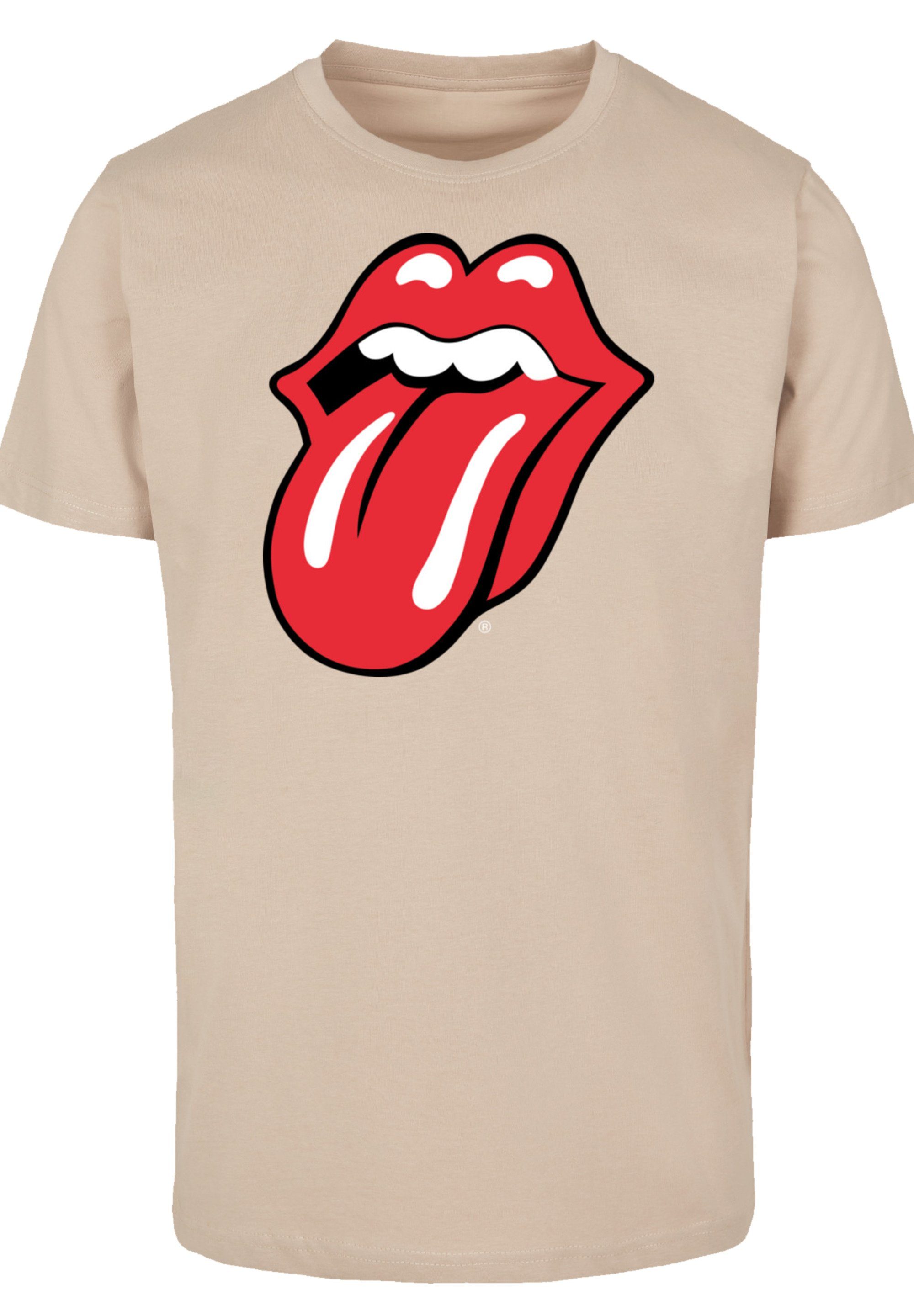 F4NT4STIC T-Shirt Stones sand Print Rote Rolling The Zunge