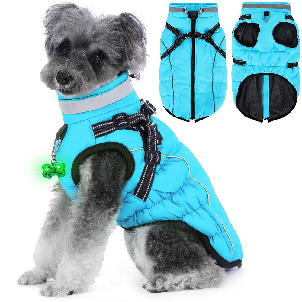 Ledander Hundemantel wasserdichter Hundemantel,warme Hundejacke, reflektierende, Winterjacken & Wintermäntel für kleine,mittelgroße und große Hunde