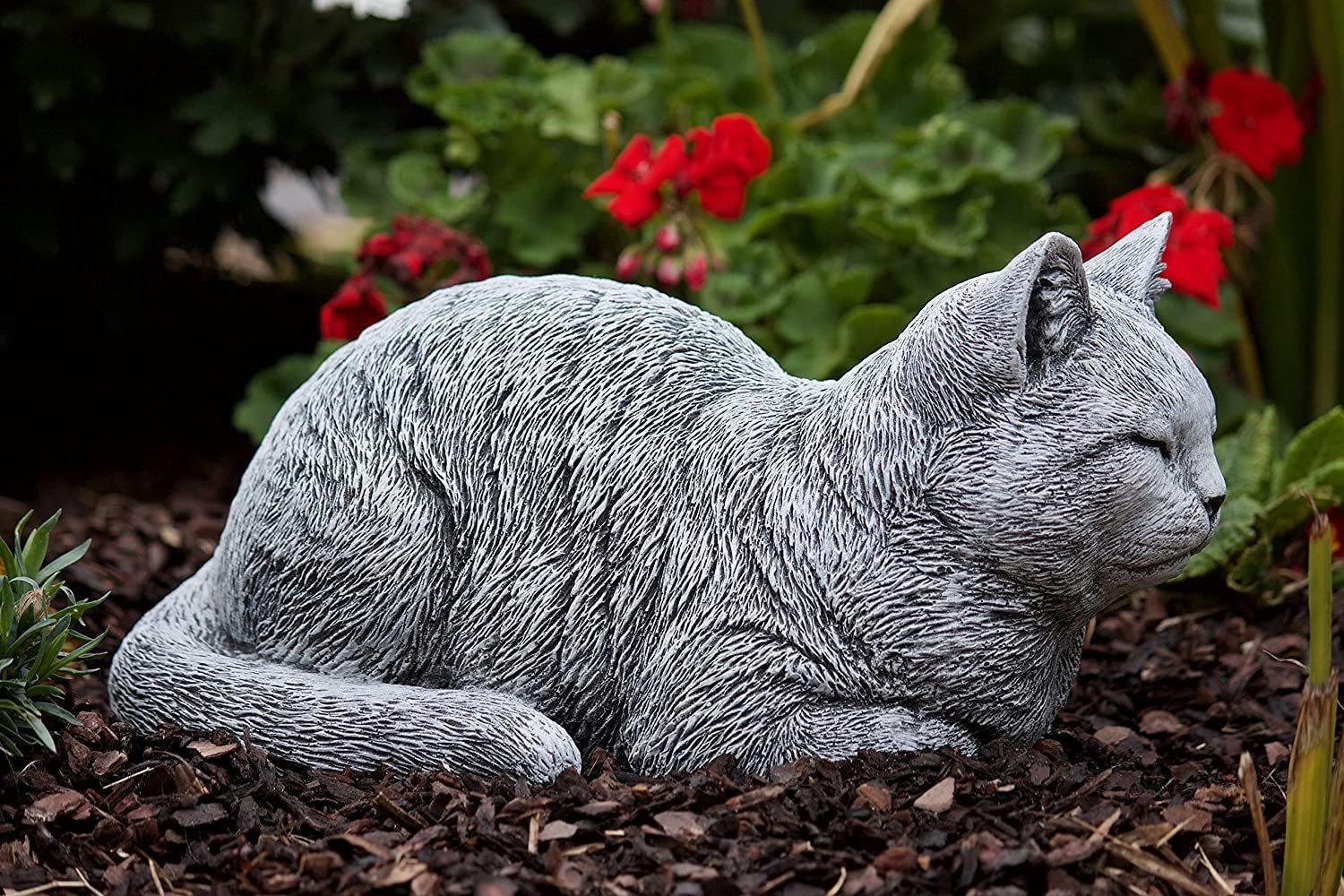 Gartenfigur Steinfigur Stone Style Träumerle Katze and