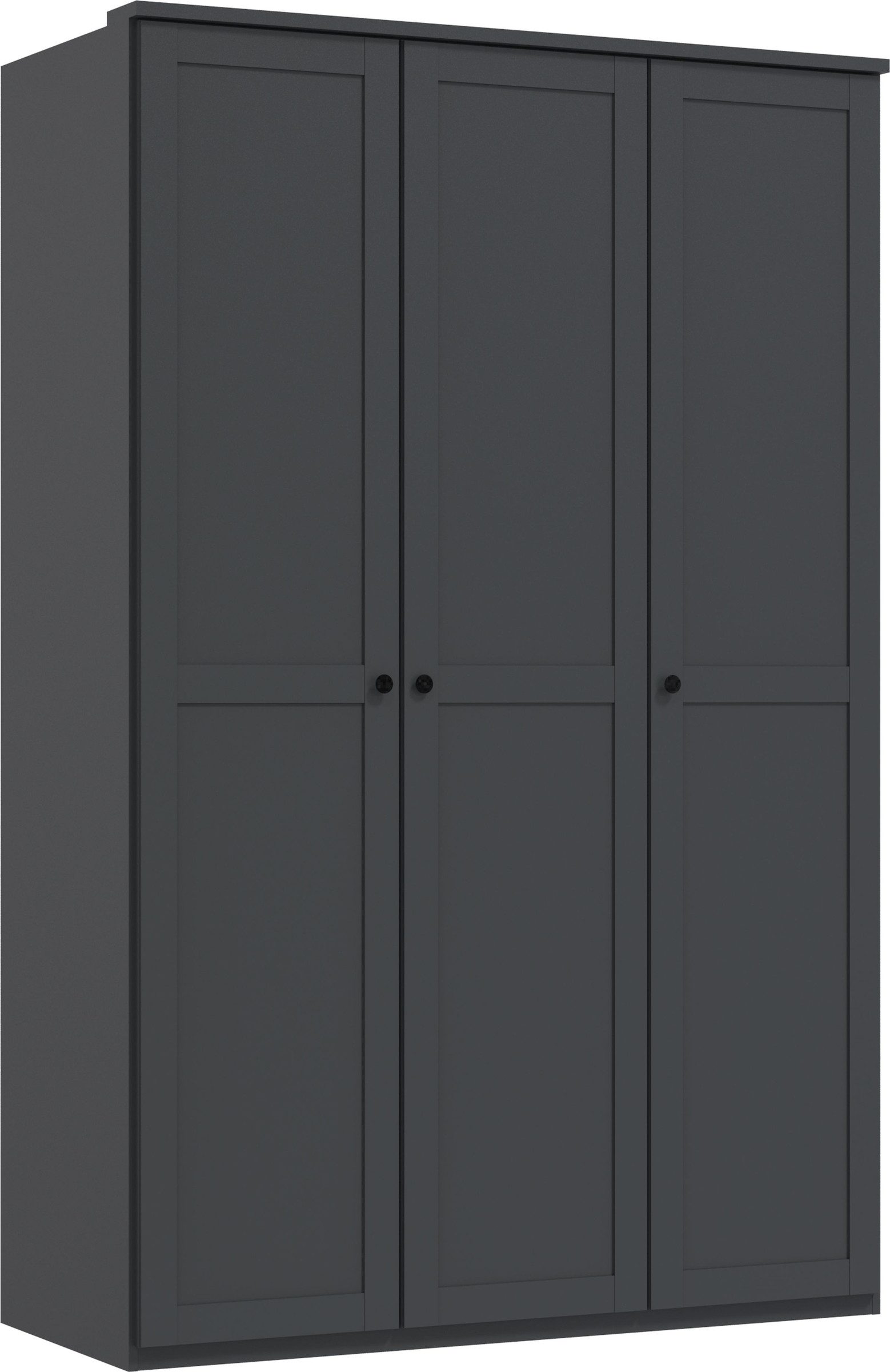 freiraum Drehtürenschrank Chalet 3 Türen, 2 Böden, 2 Stangen, Graphit - 135x210x58cm (BxHxT)