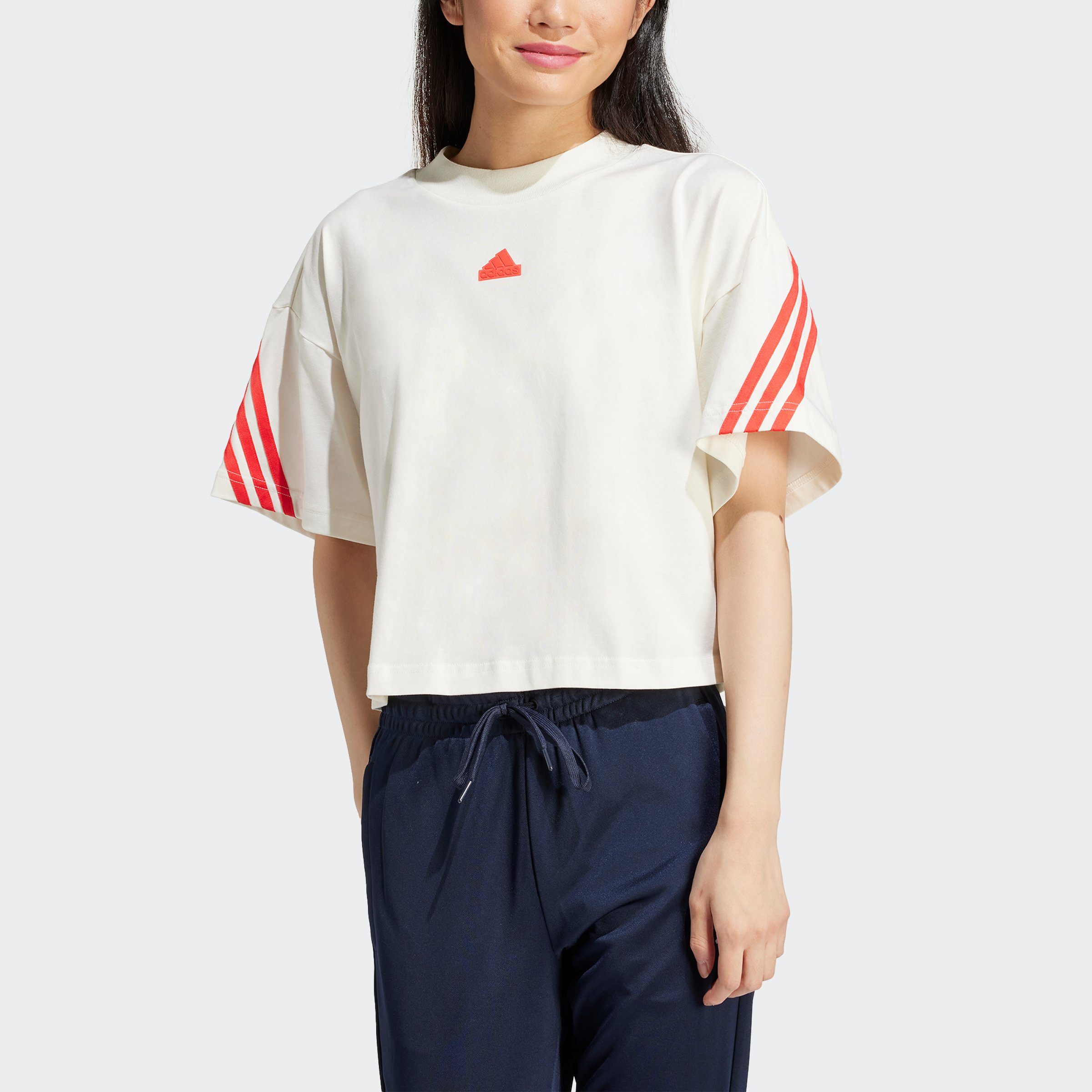 Sportswear W adidas T-Shirt 3S OWHITE/BRIRED FI TEE