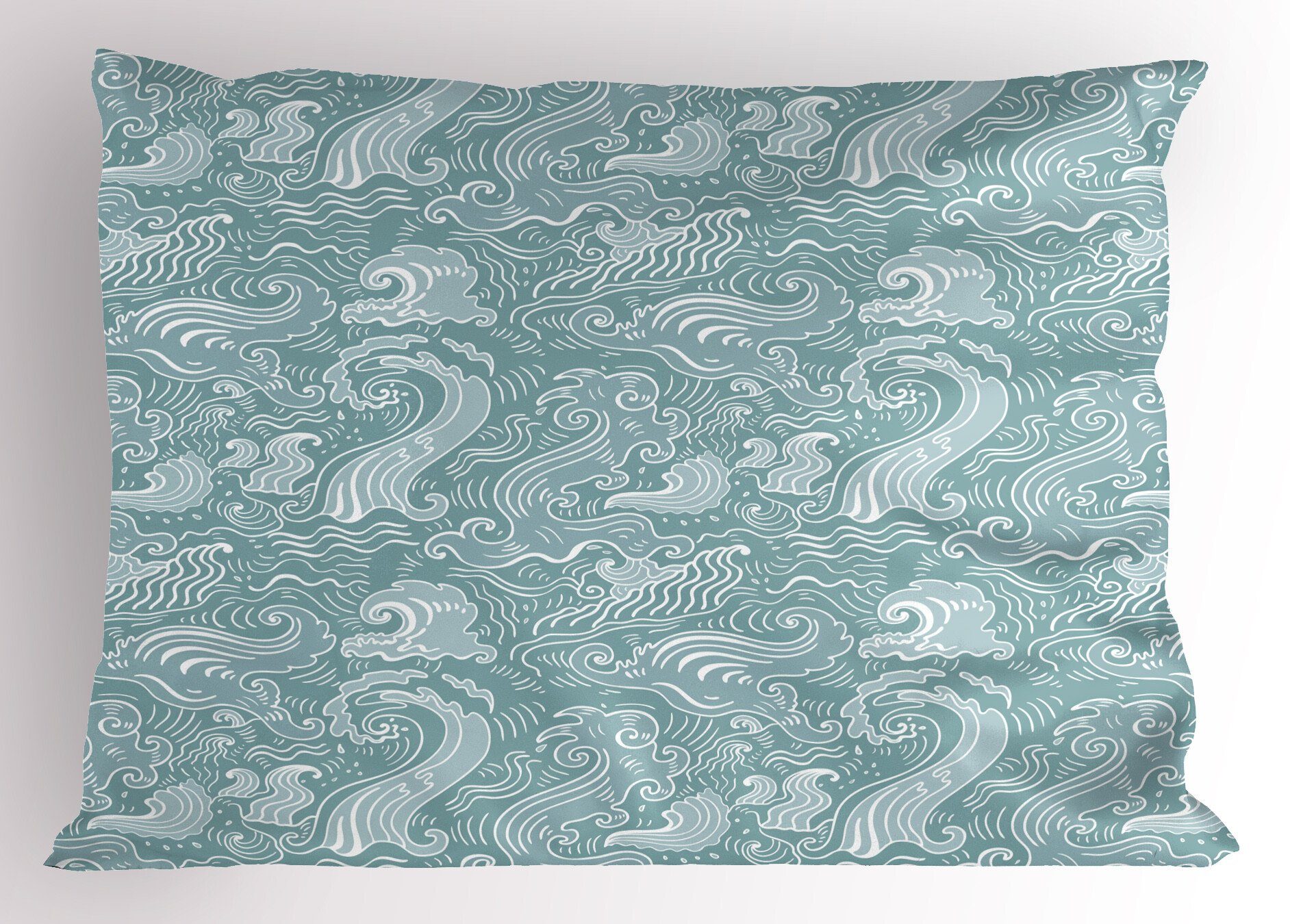 Waves-Layout Size Funky Gedruckter Abstrakt Queen Sea Dekorativer Kopfkissenbezug, Kissenbezüge Stück), Abakuhaus (1