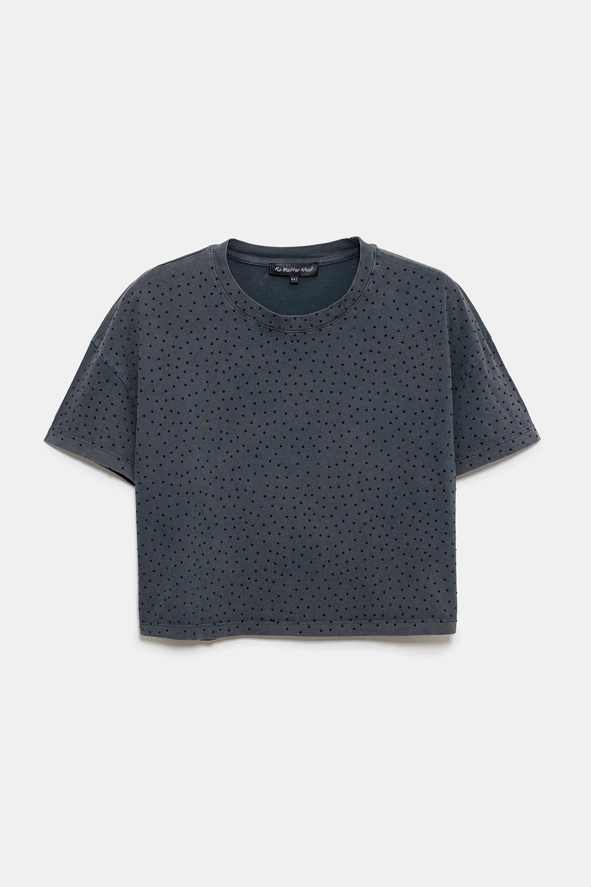 T-Shirt Crop-T-Shirt mit Steinverzierungen