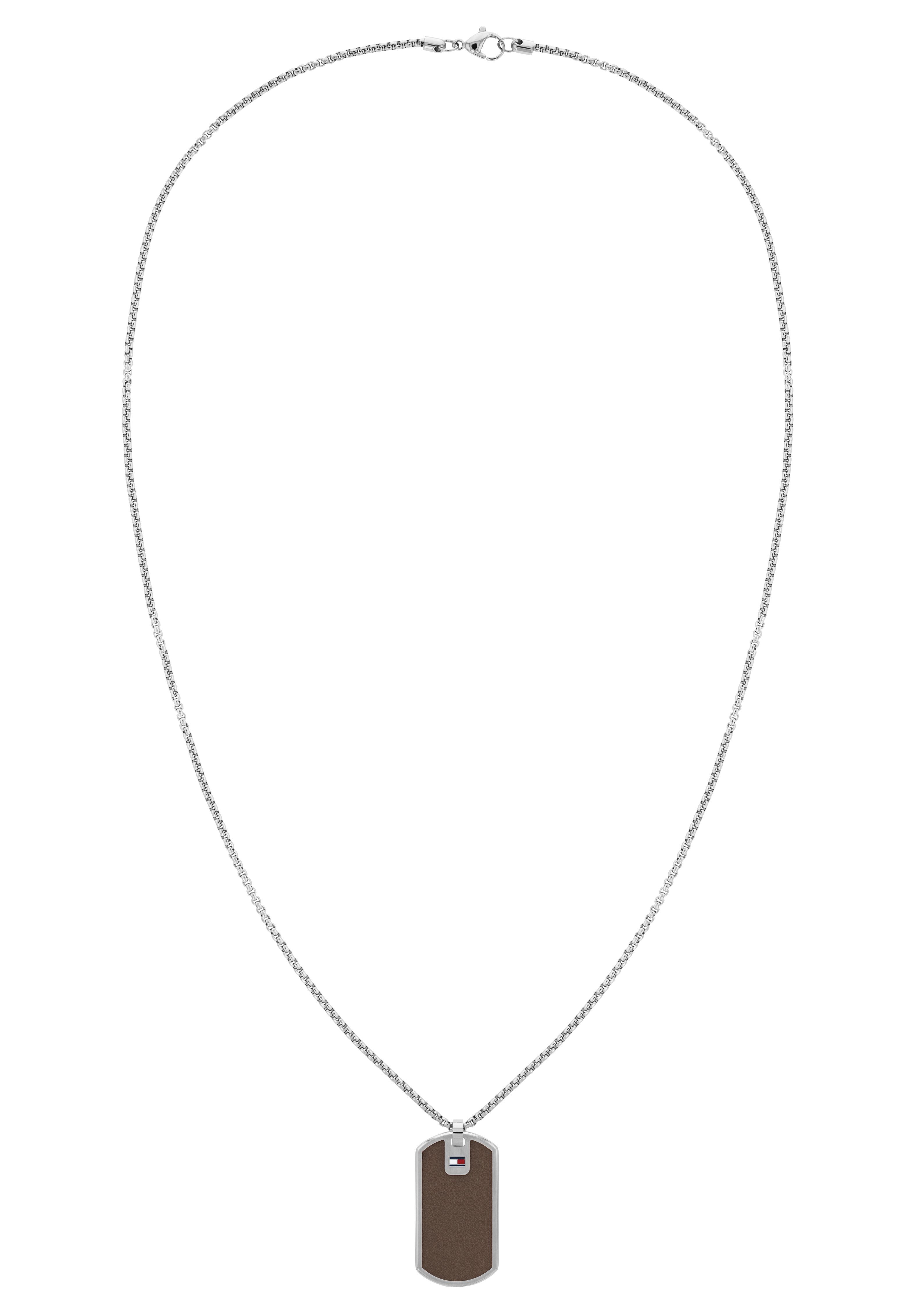 Tommy Hilfiger Kette mit Anhänger Schmuck Edelstahl Halsschmuck Venezianerkette, mit Zirkonia (synth)