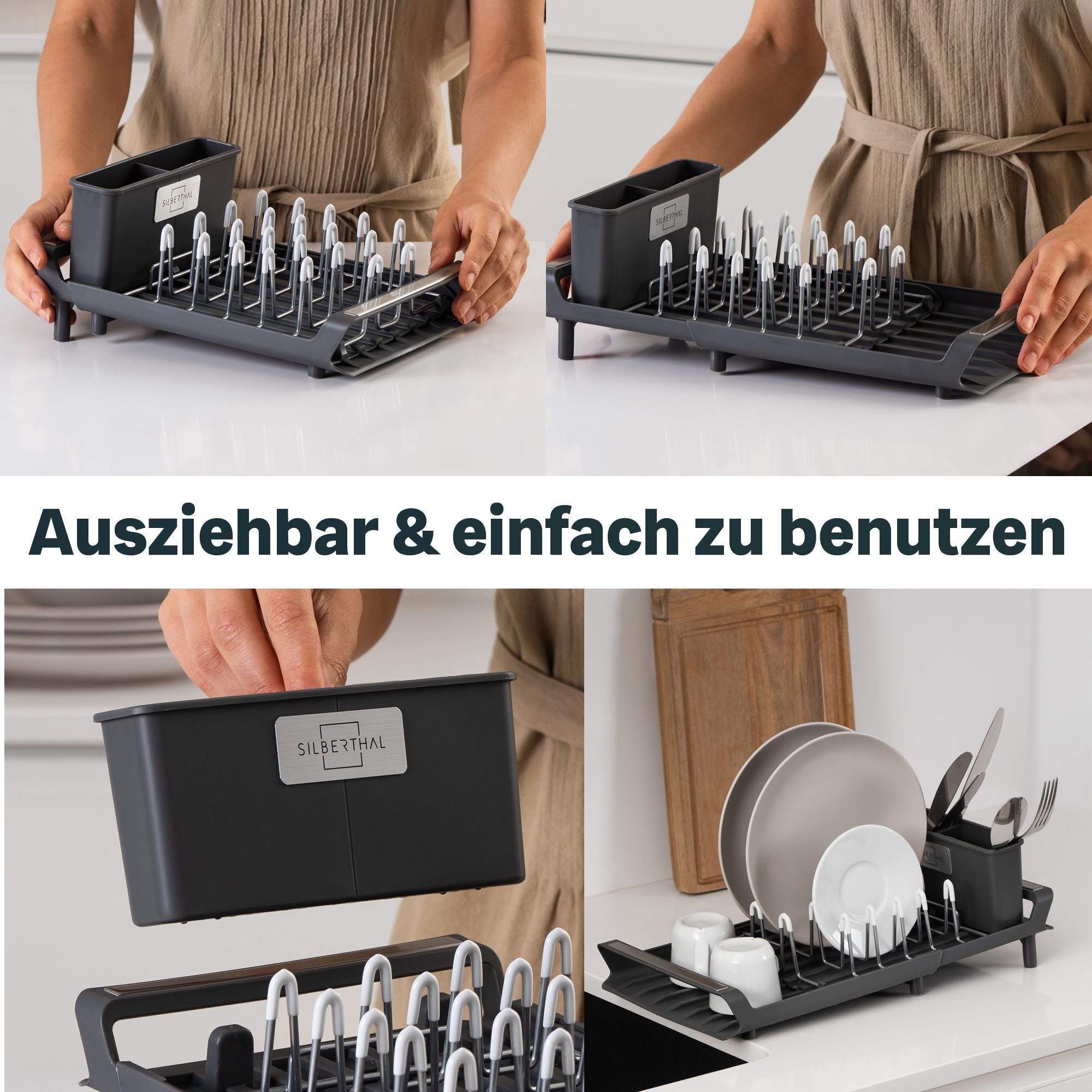 SILBERTHAL Geschirrständer Abtropfgestell ausziehbar Klein – Bild 5 von 5