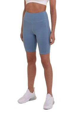 TCA 3/4-Hose TCA Damen Yoga-Shorts hohe Taille mit Handytasche - Hellblau (1-tlg)
