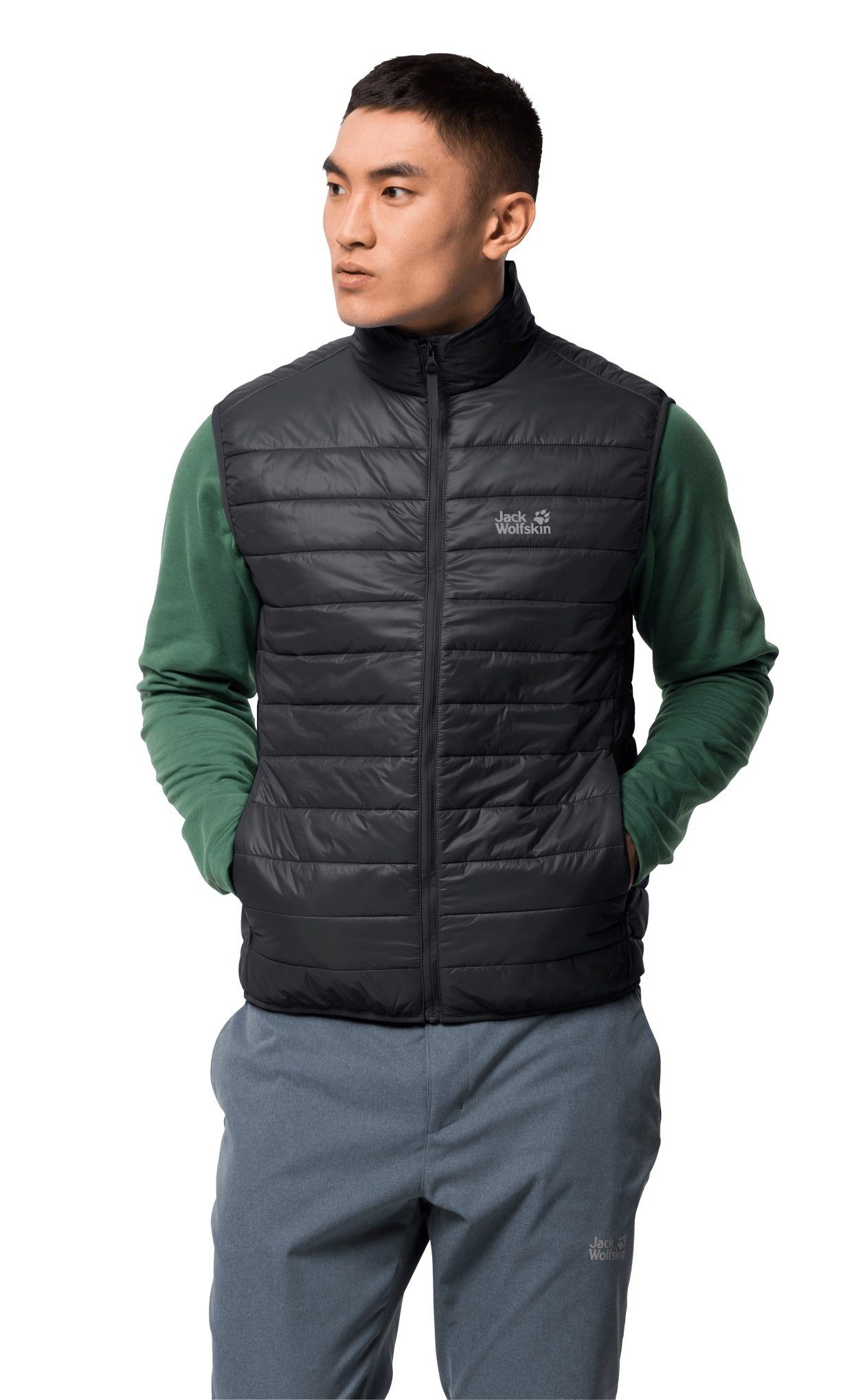 Jack Wolfskin Steppweste JWP (leicht, winddicht, warm wattiert) schwarz Herren
