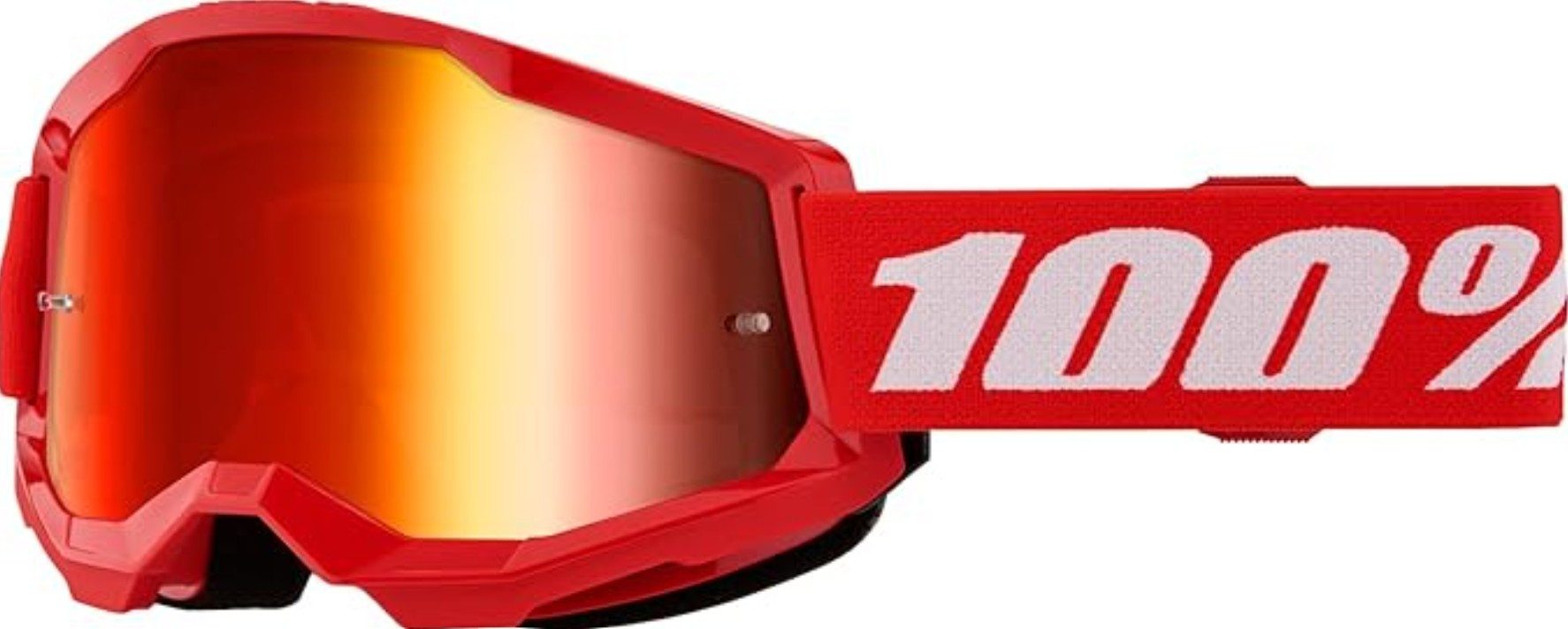 100% Motorradbrille 100% Strata V2 goggle Motocross Brille Rot Verspiegelt