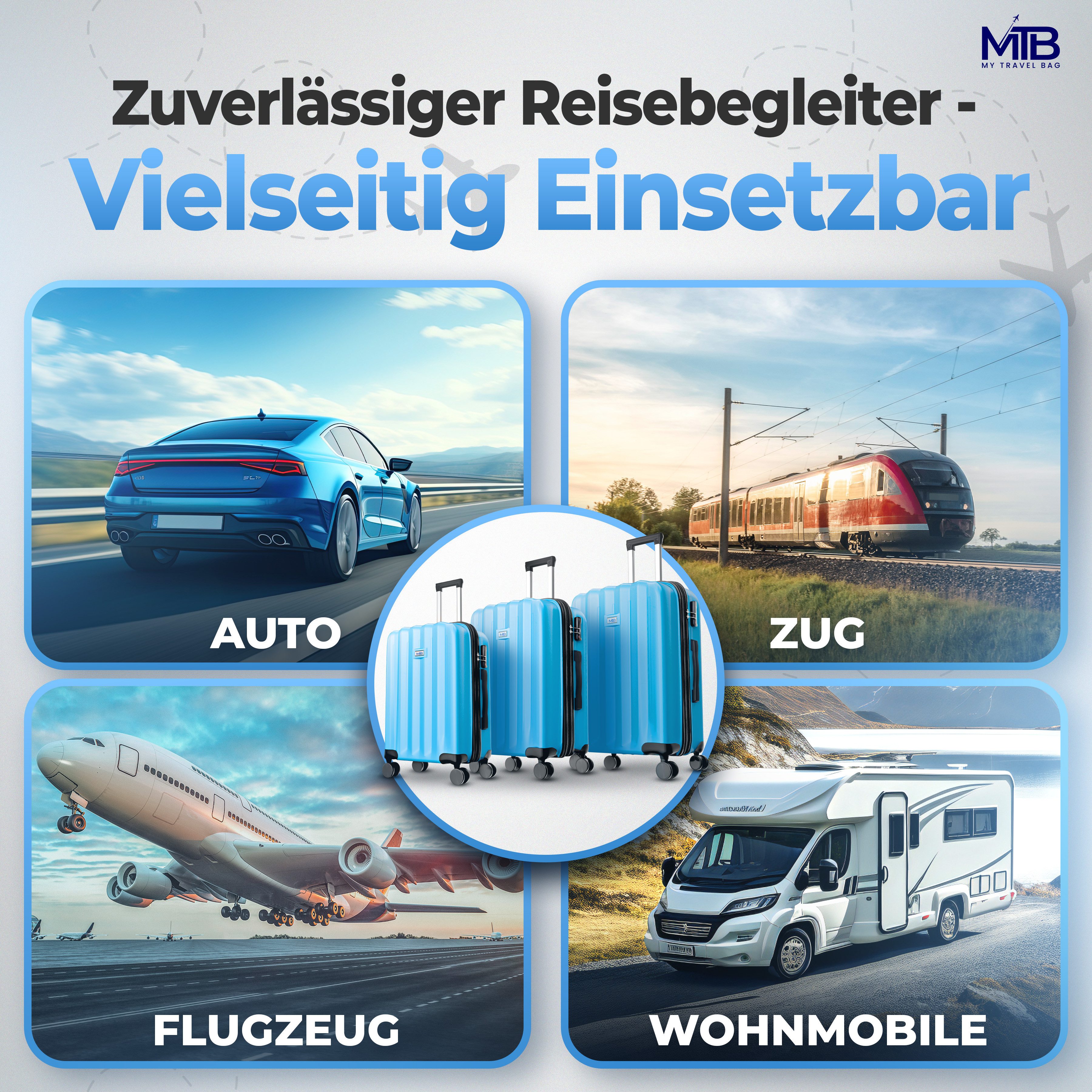 My Travel Bag Koffer Hartschalen-Trolley Reisekoffer Trolley Tasche Rollkoffer ABS 75cm, Dehnungsfuge für bis zu 20% mehr Volumen