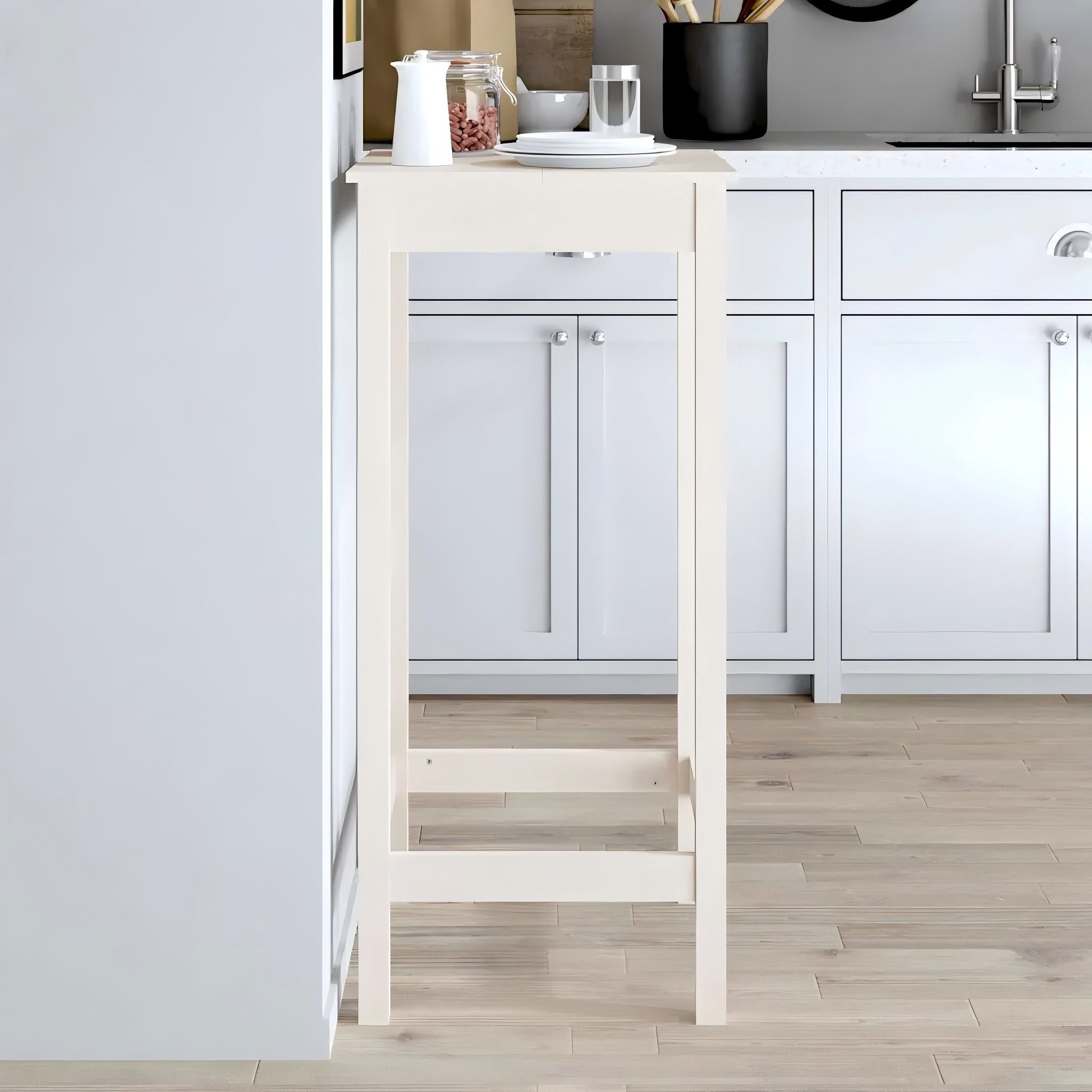 vidaXL Esstisch vidaXL Bartisch Weiß 50x50x110 cm Massivholz Kiefer