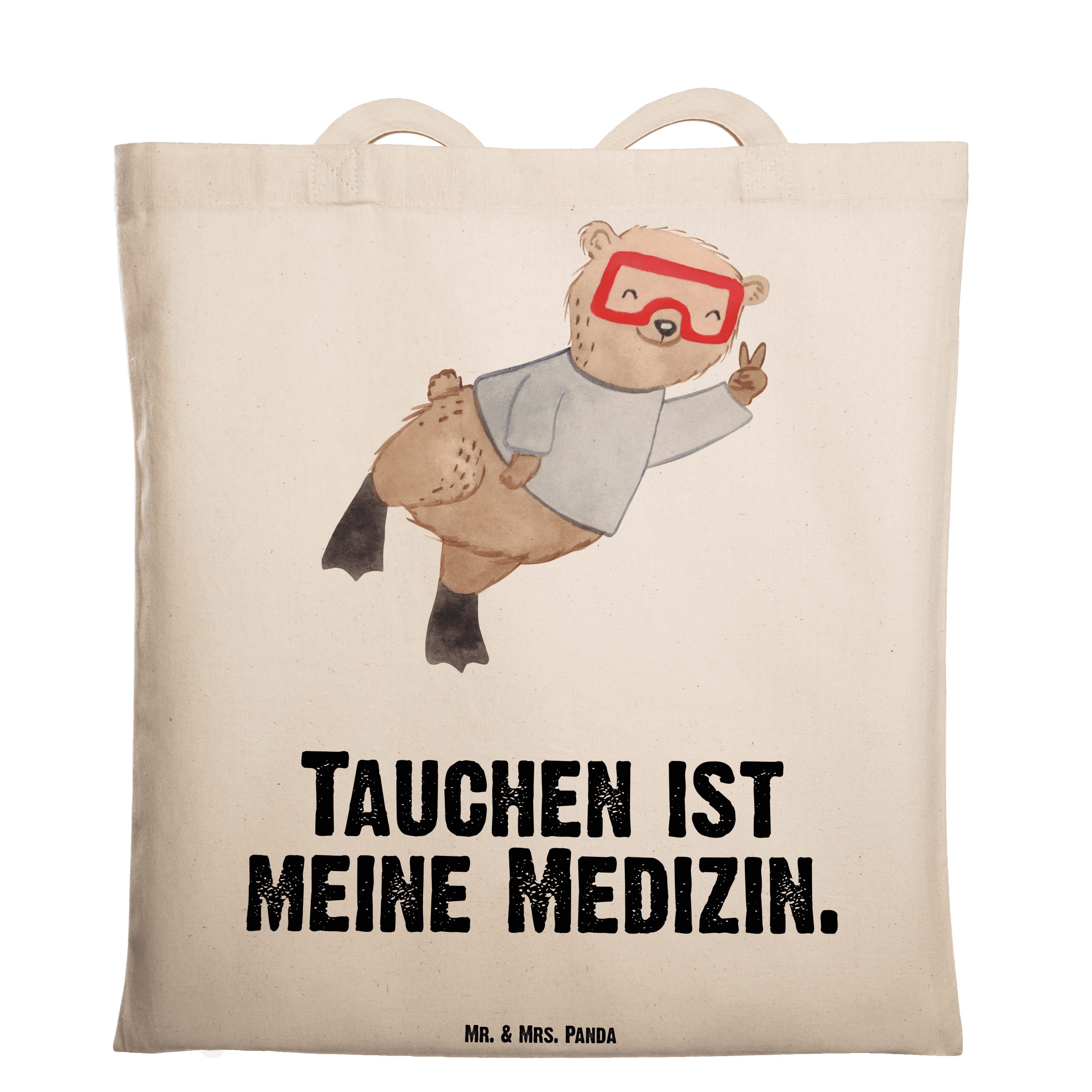 Panda Tauchen - Medizin Mrs. (1-tlg) Bär Beutel, Transparent Stoffbeutel, Mr. & Tragetasche Geschenk, - Be