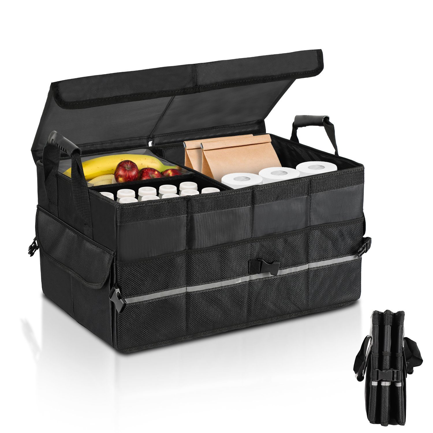 Gimisgu Klappbox Kofferraumtasche Kofferraumorganizer Autotasche  Aufbewahrungbox, Tragbar, Einfache Installation,Zusammenklappbar, Wasserfest
